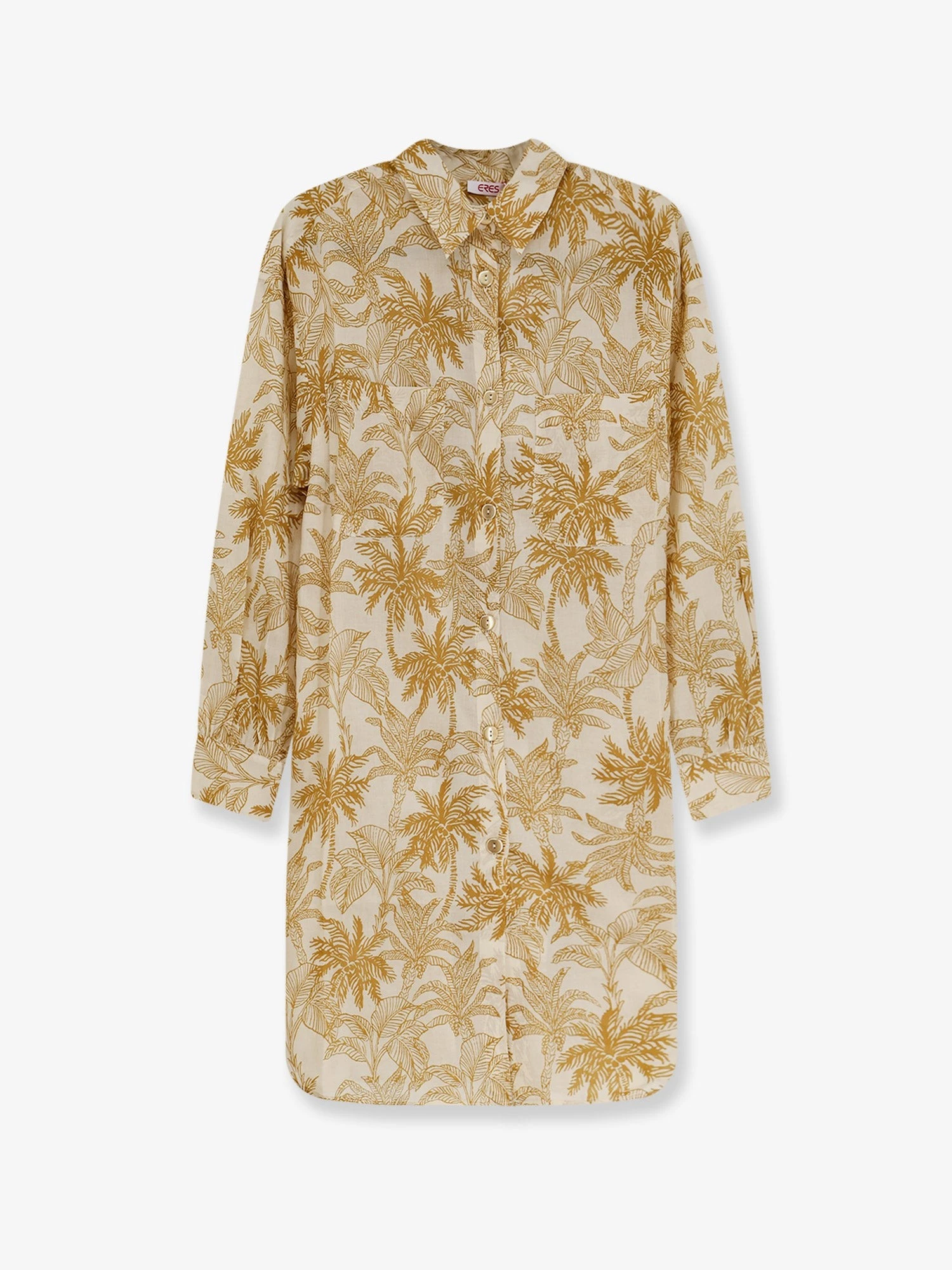 Long Panama cotton shirt with printed pattern.webp