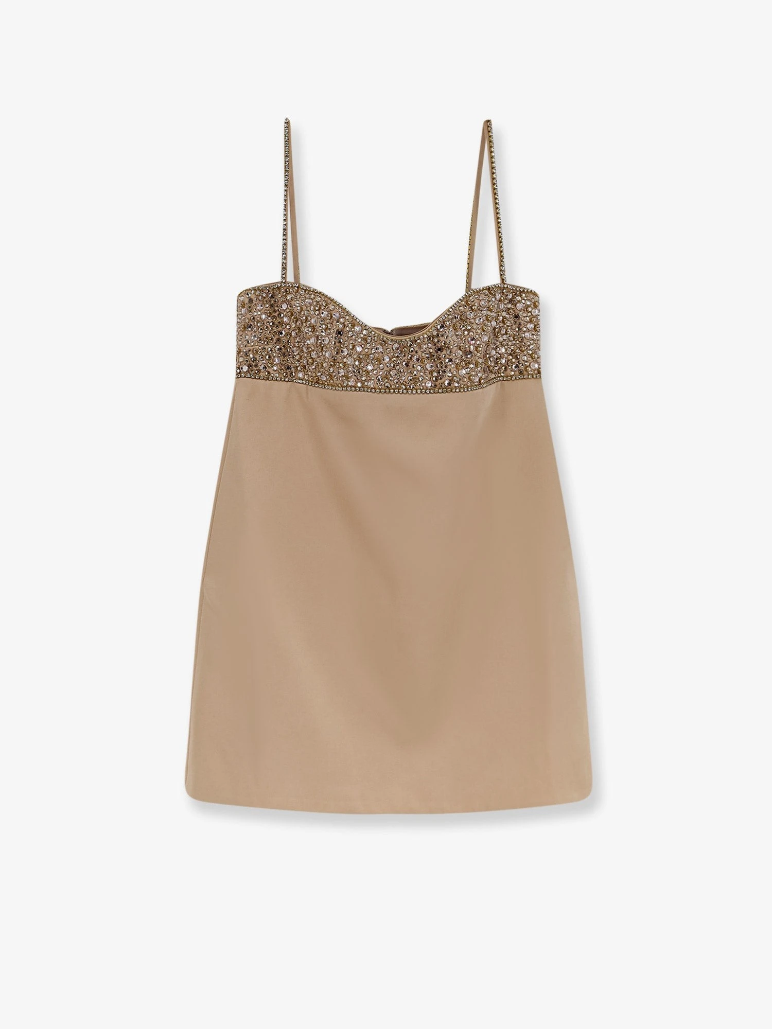 Shyla satin dress with rhinestones detail.webp