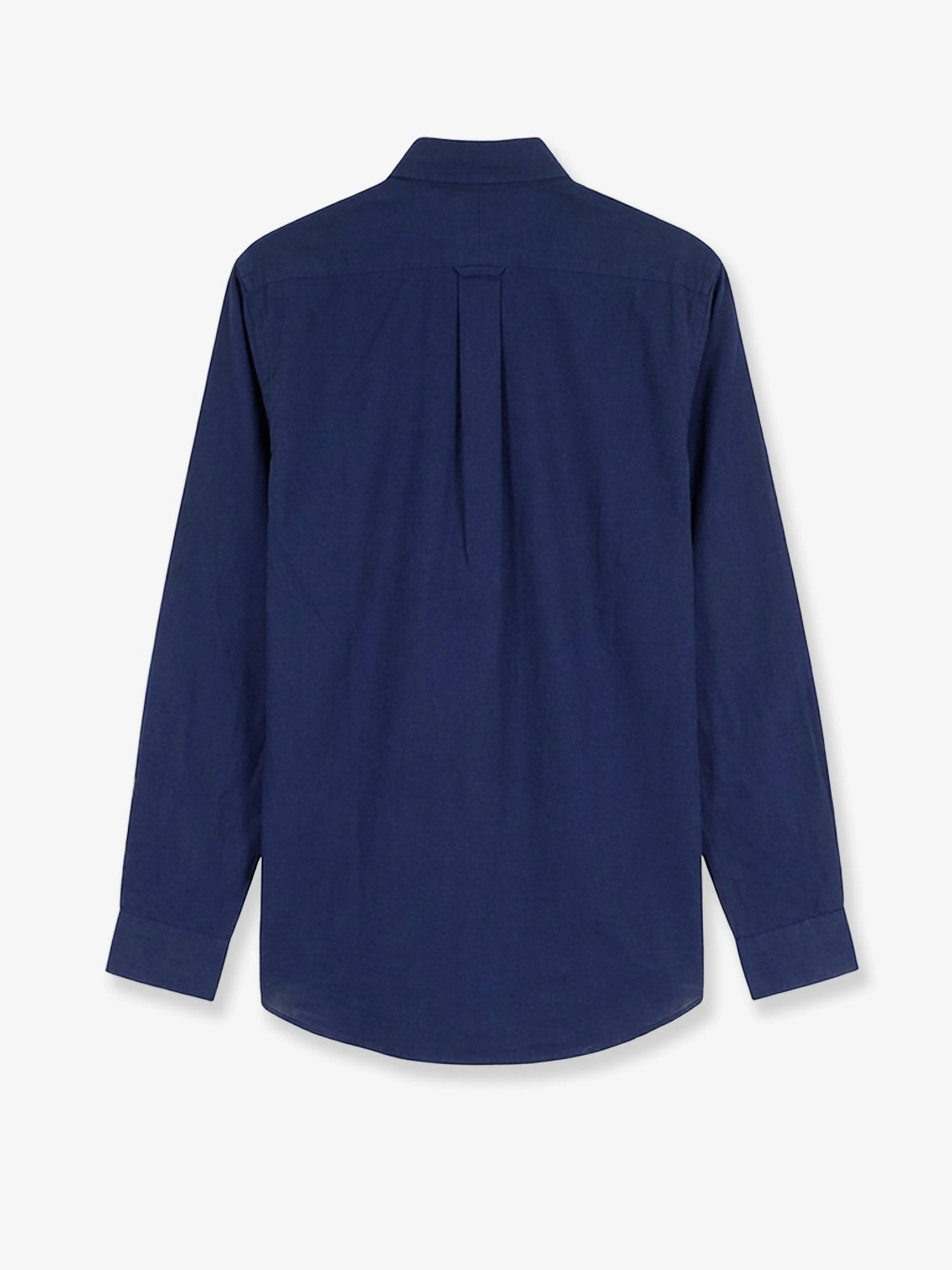 Linen shirt with embroidered logo on the front.webp