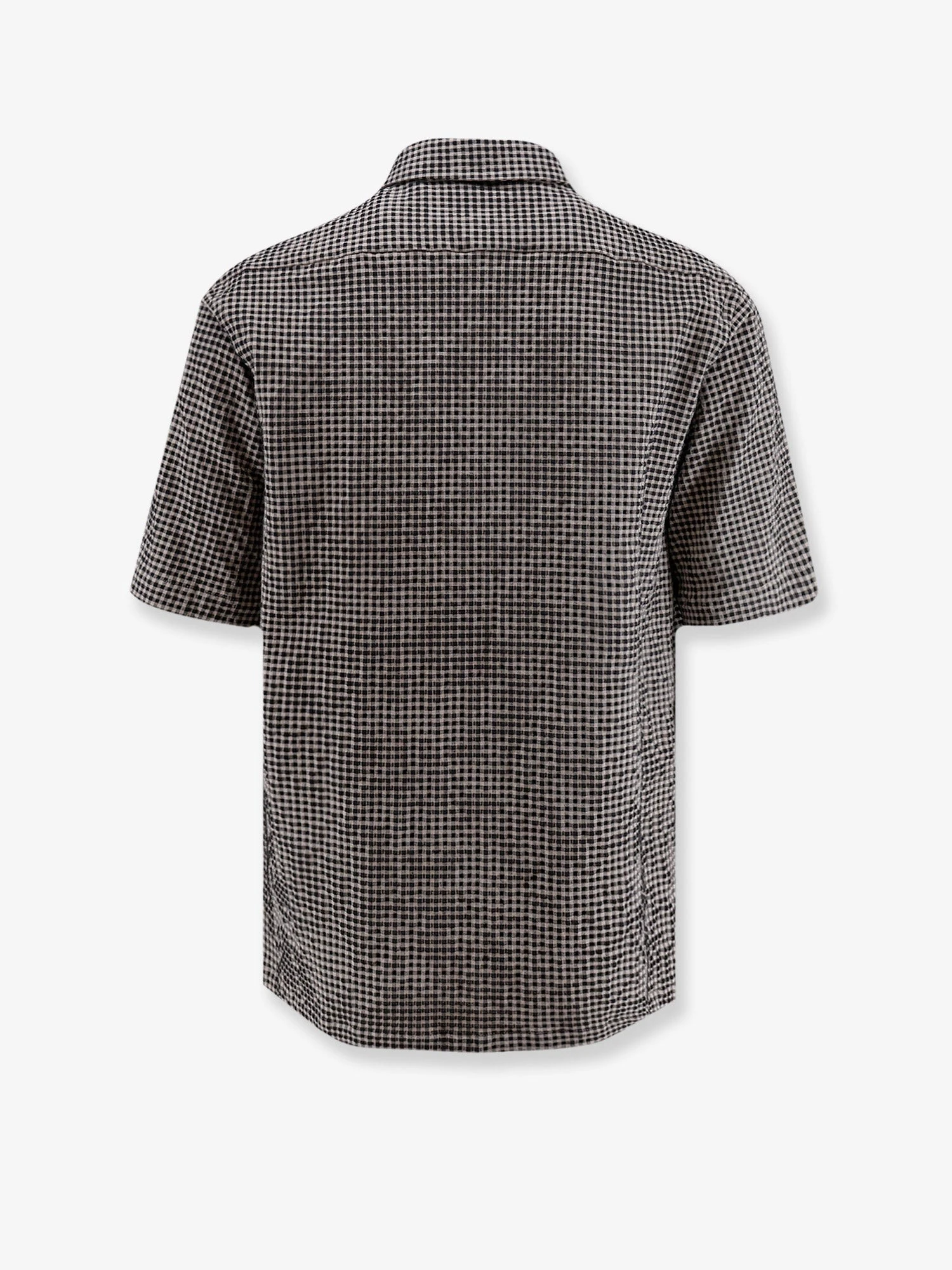 Cotton blend shirt with checked pattern.webp