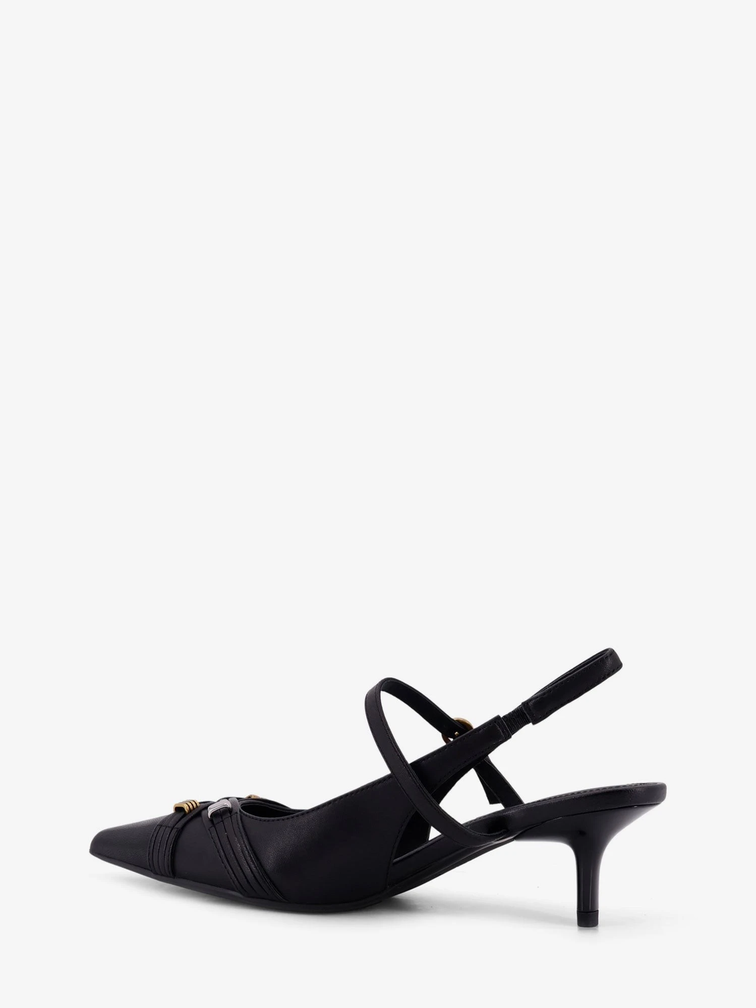 Gloria 18 leather pumps with metal lettering detail.webp