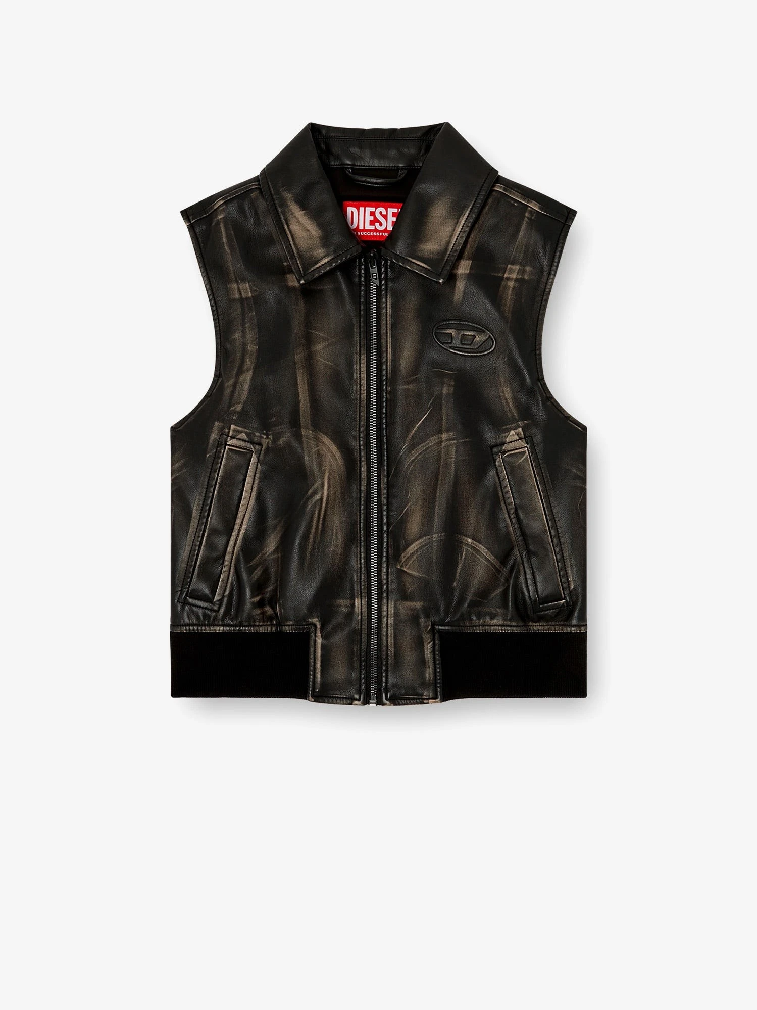 G-Inko faux leather sleeveless jacket.webp