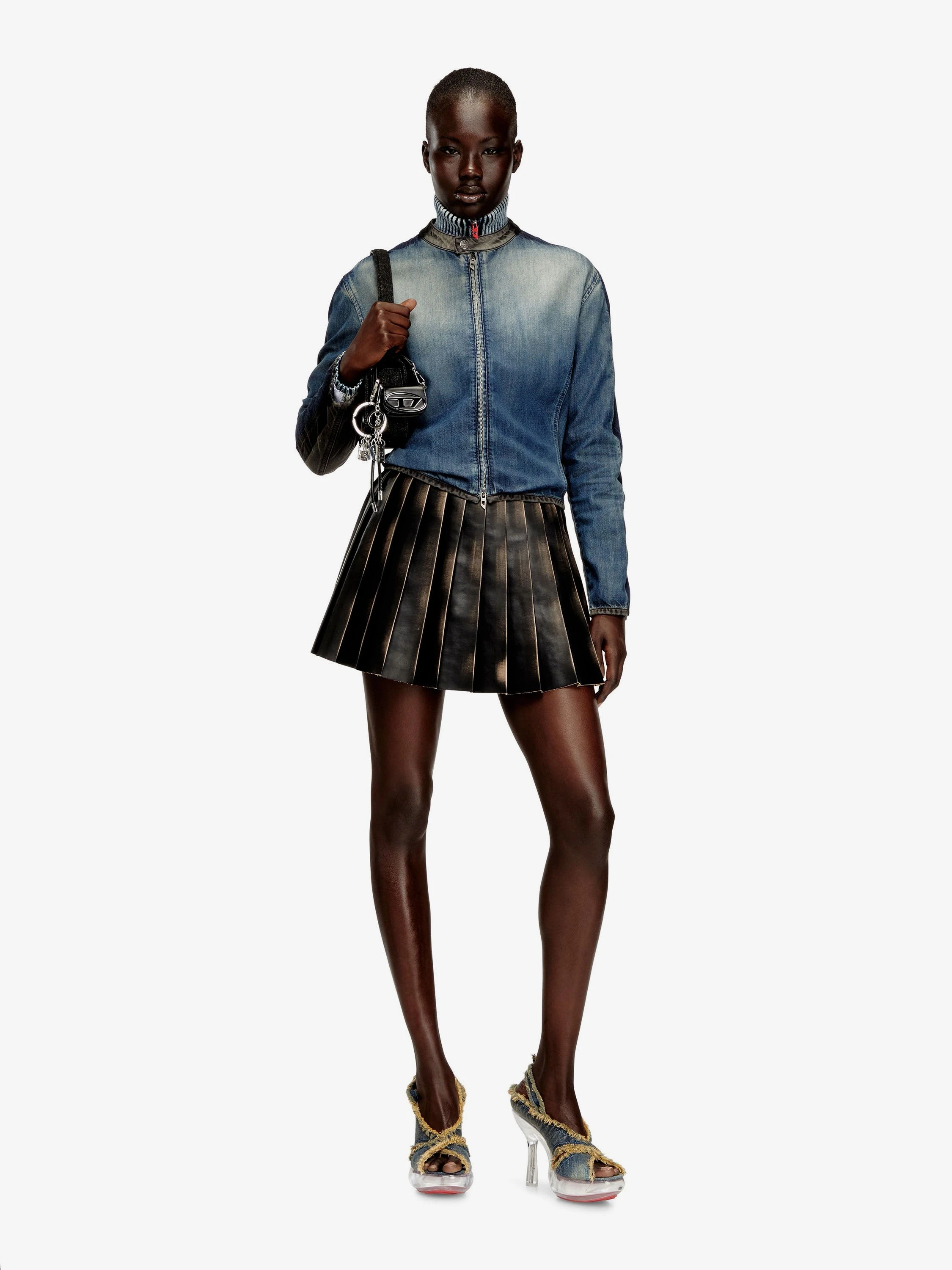 O-Saka-Mini faux leather skirt.webp