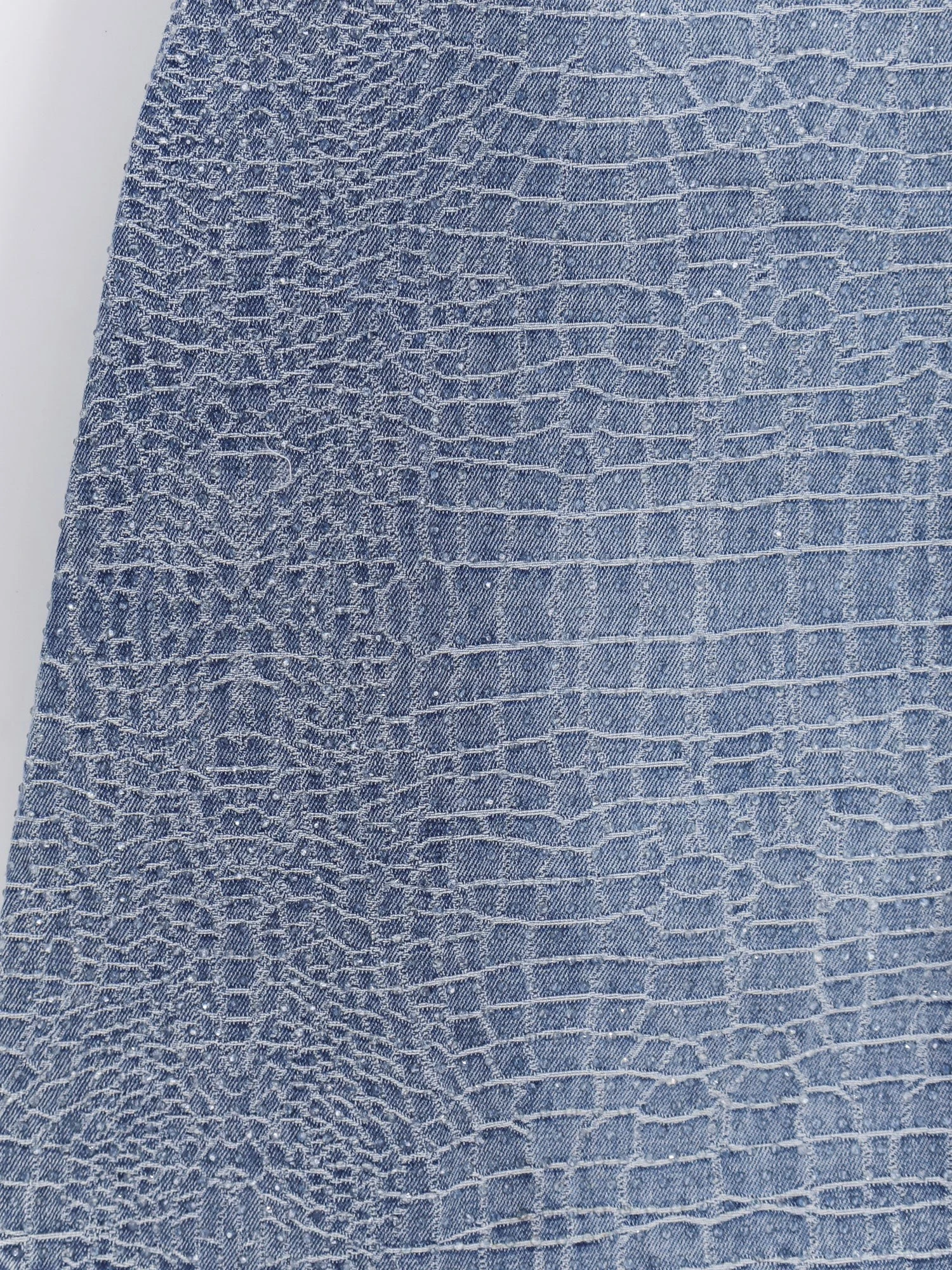 Rhinestone Croc Effect denim dress.webp