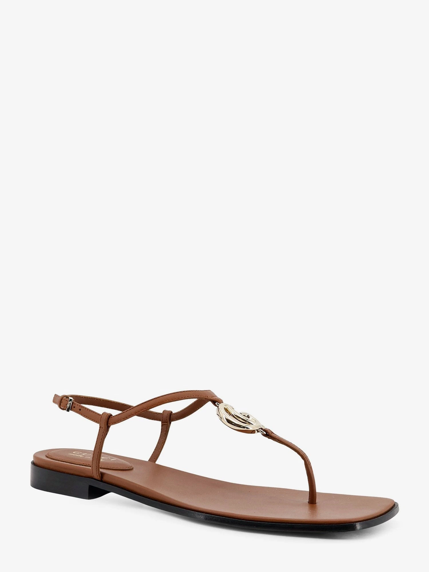 Lifford leather sandals with metal GG logo.webp