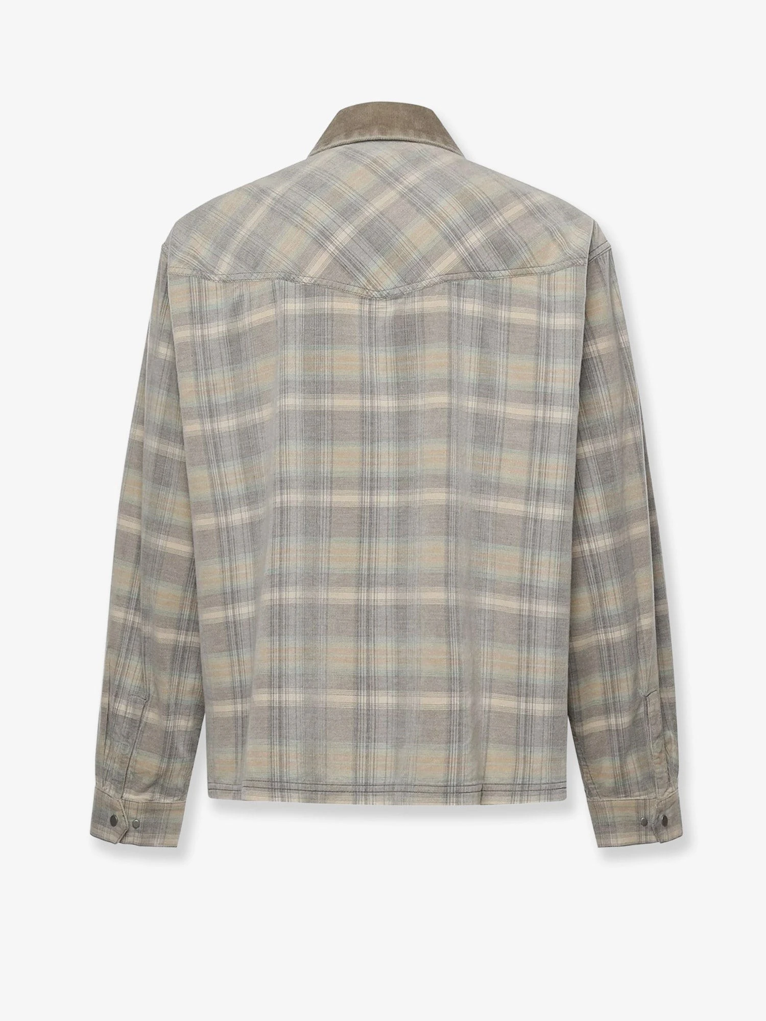 Corduroy shirt with check motif.webp