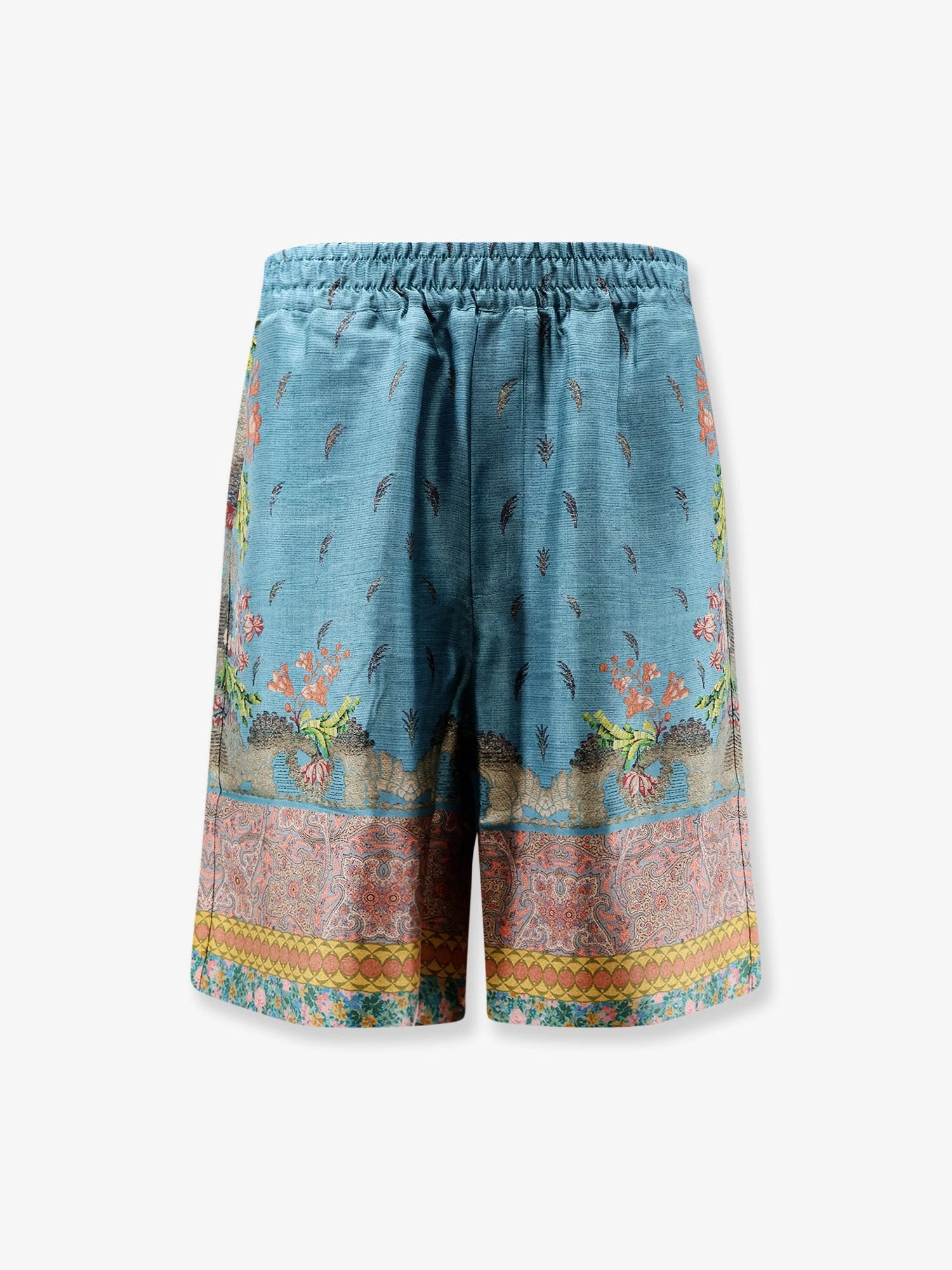 Silk bermuda shorts with floral print.webp