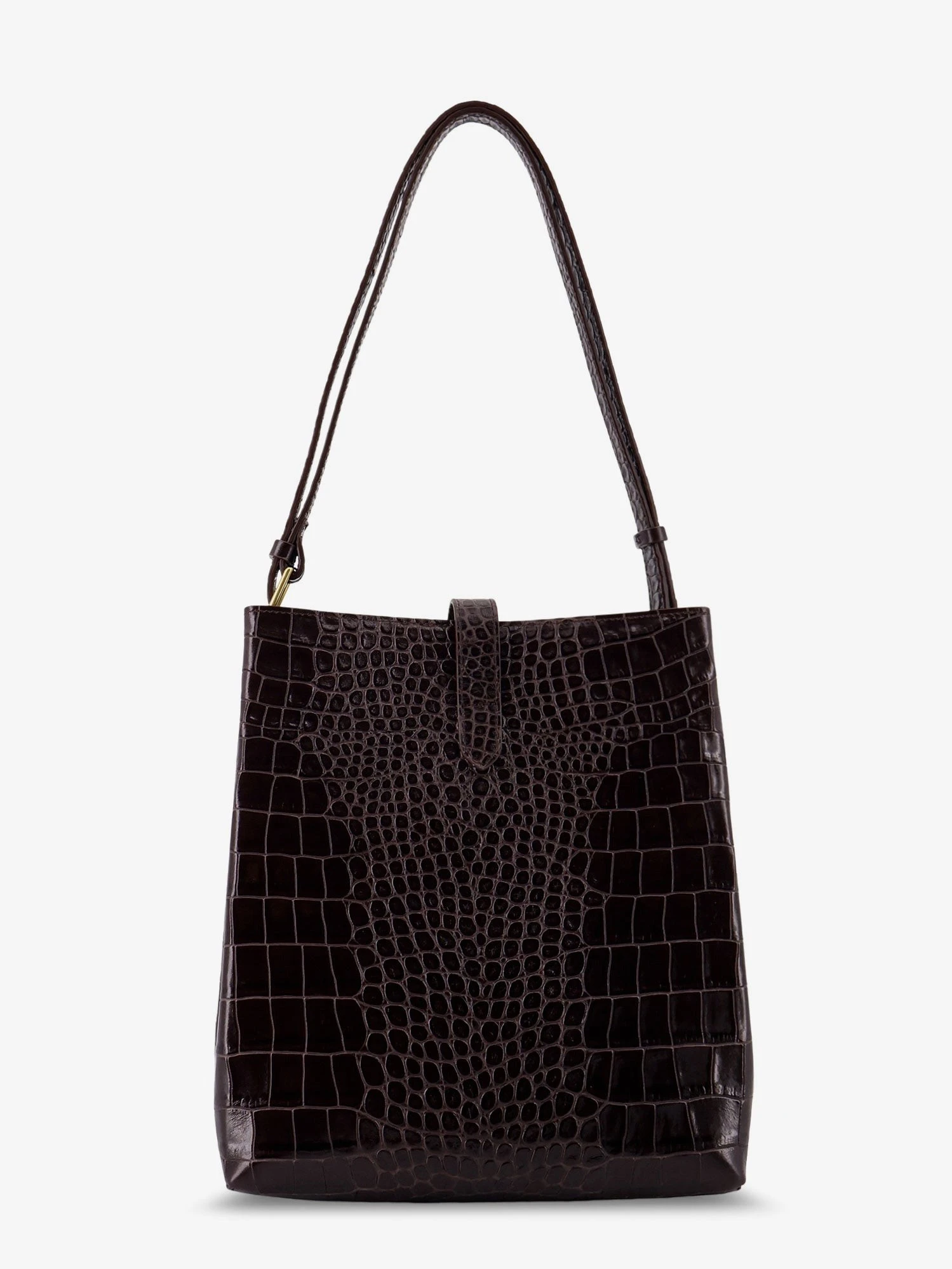 Bello leather shoulder bag with croco effect.webp