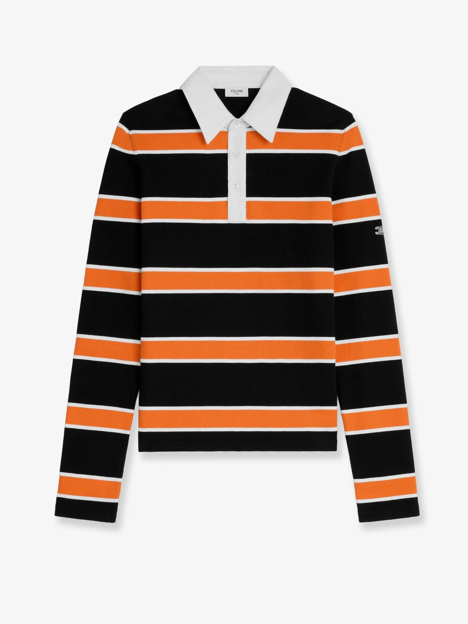 Cotton polo shirt with striped pattern.webp
