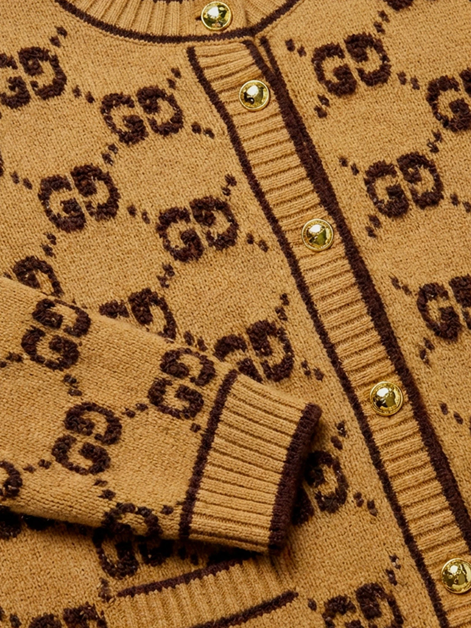 Wool cardigan with GG inlay.webp