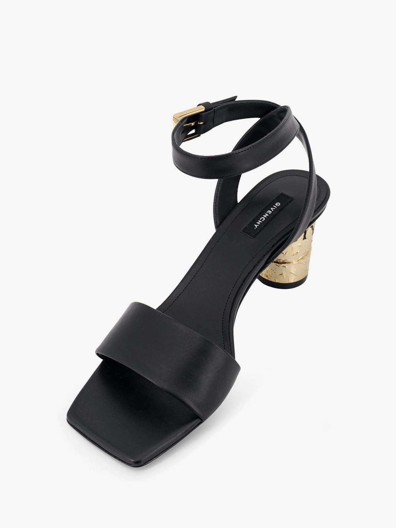 Tape leather heeled sandals.webp