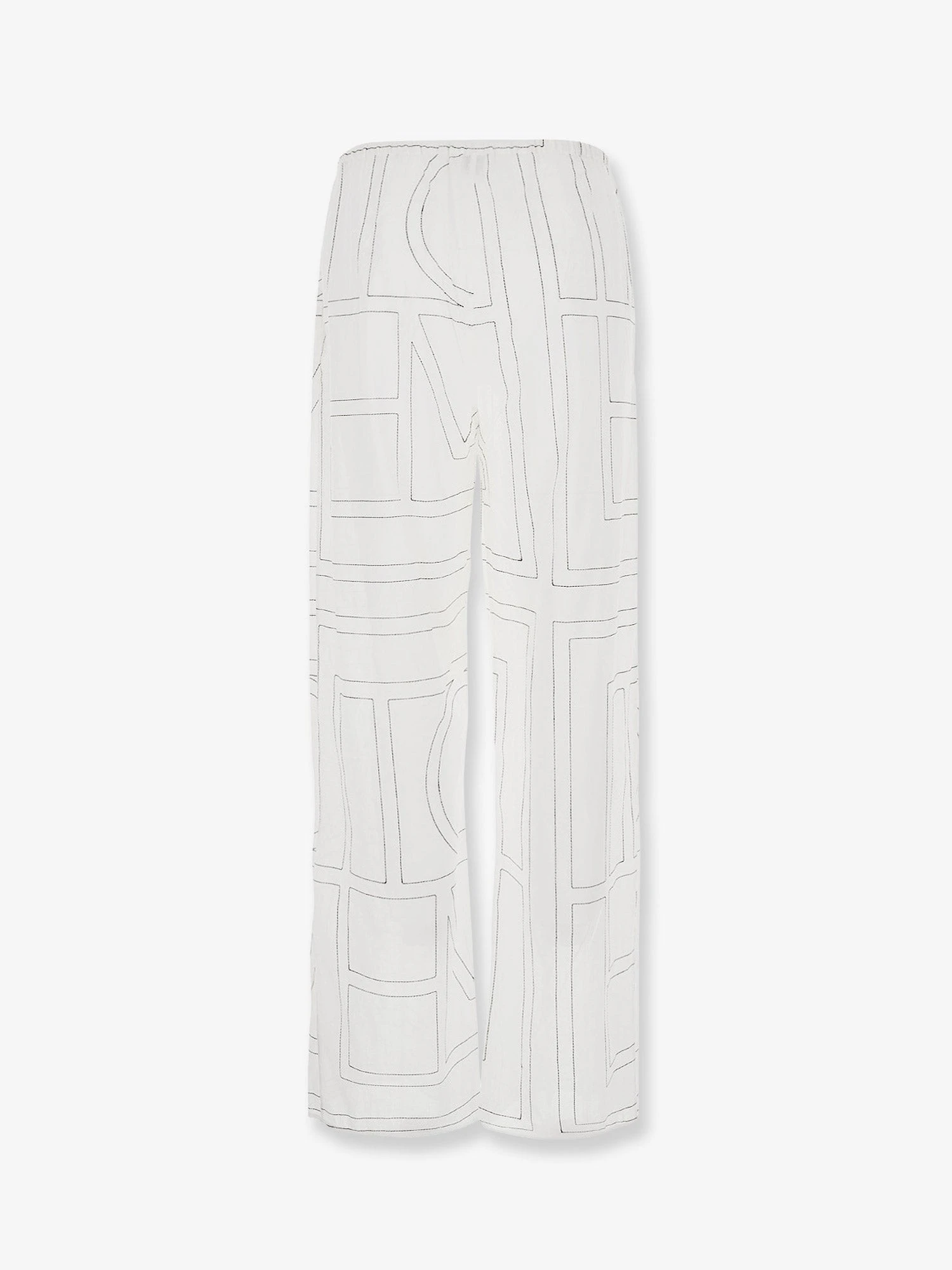 Cotton blend pajama pants with Monogram print.webp