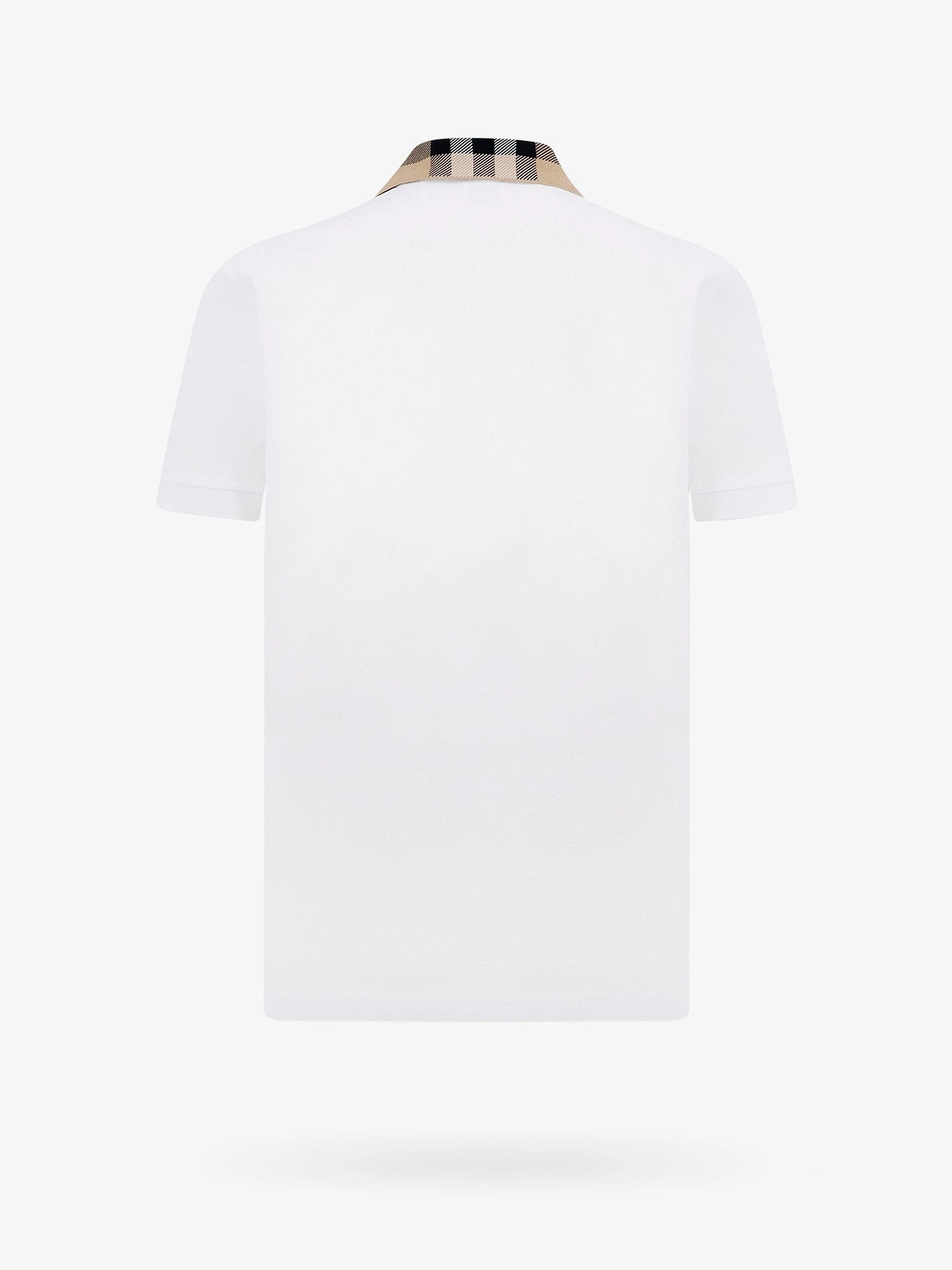 Cotton polo shirt with Check collar detail.webp