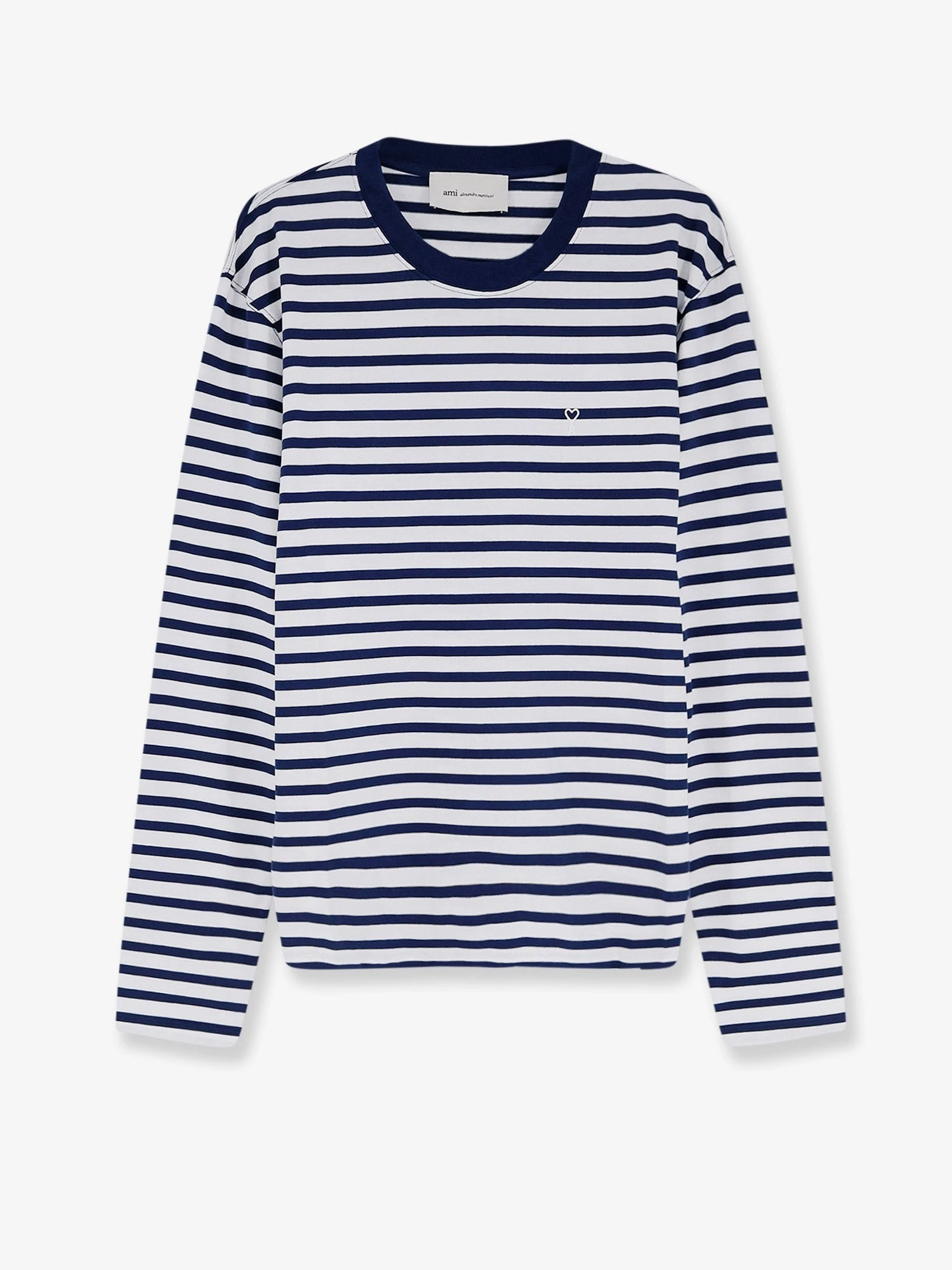 Cotton T-shirt with striped pattern.webp
