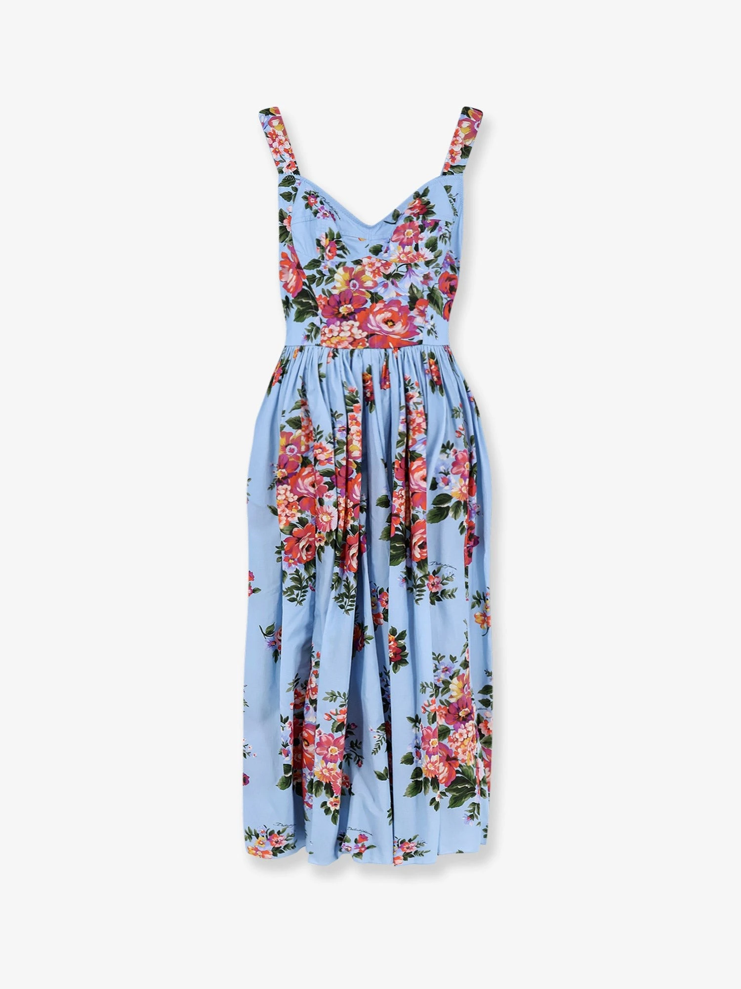 Cotton dress with Bouquet Flowers print.webp