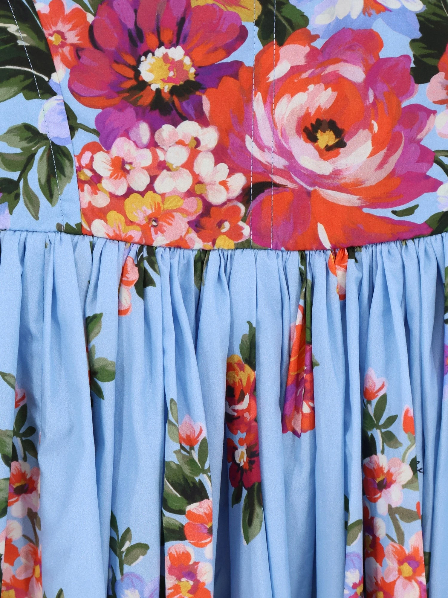 Cotton dress with Bouquet Flowers print.webp