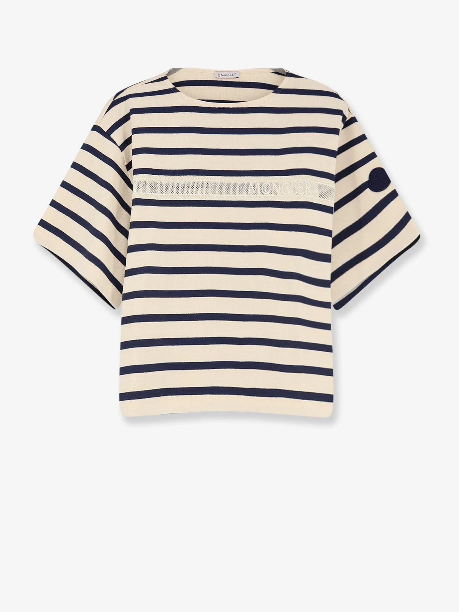 Cotton T-shirt with striped pattern.webp