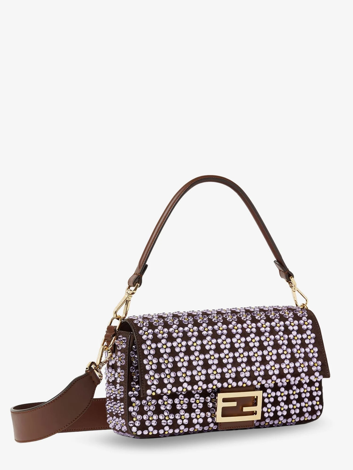 Baguette® leather crossbody bag with Blooming Crystals motif.webp