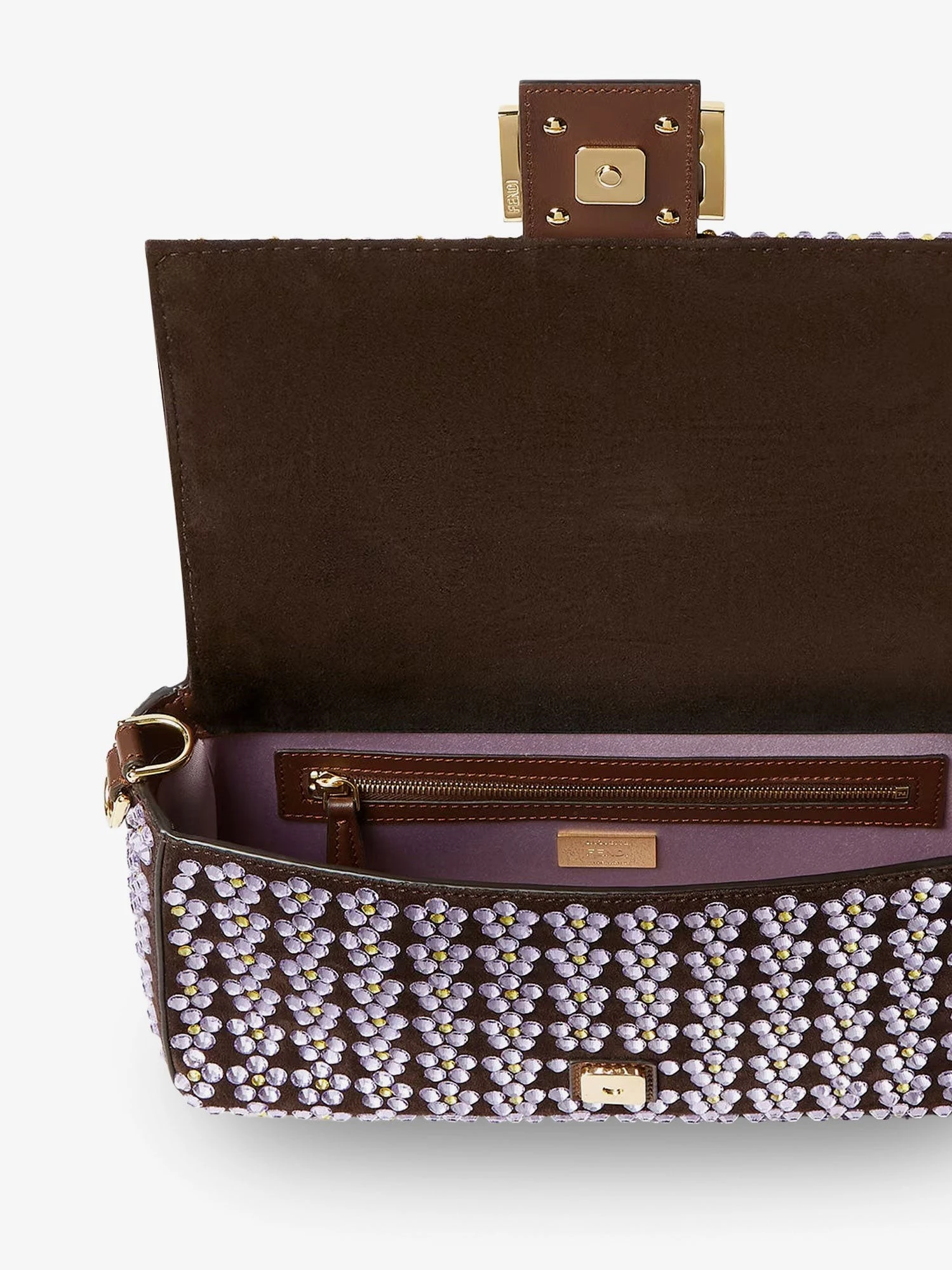 Baguette® leather crossbody bag with Blooming Crystals motif.webp