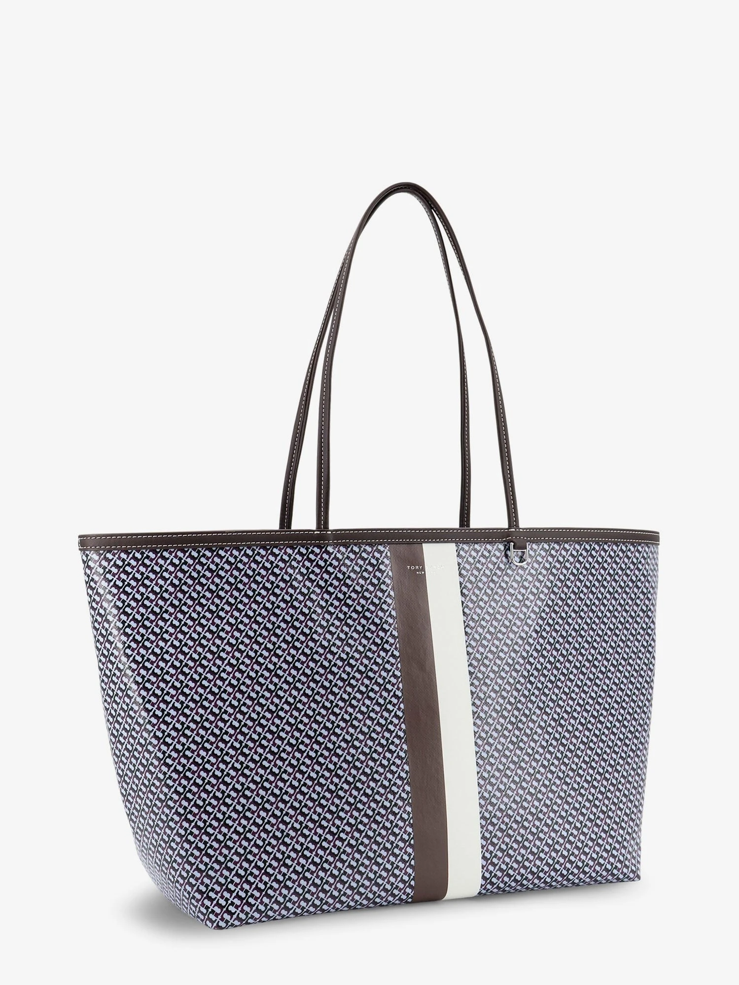The Racer Tote shoulder bag in coated canvas with all-over logo.webp