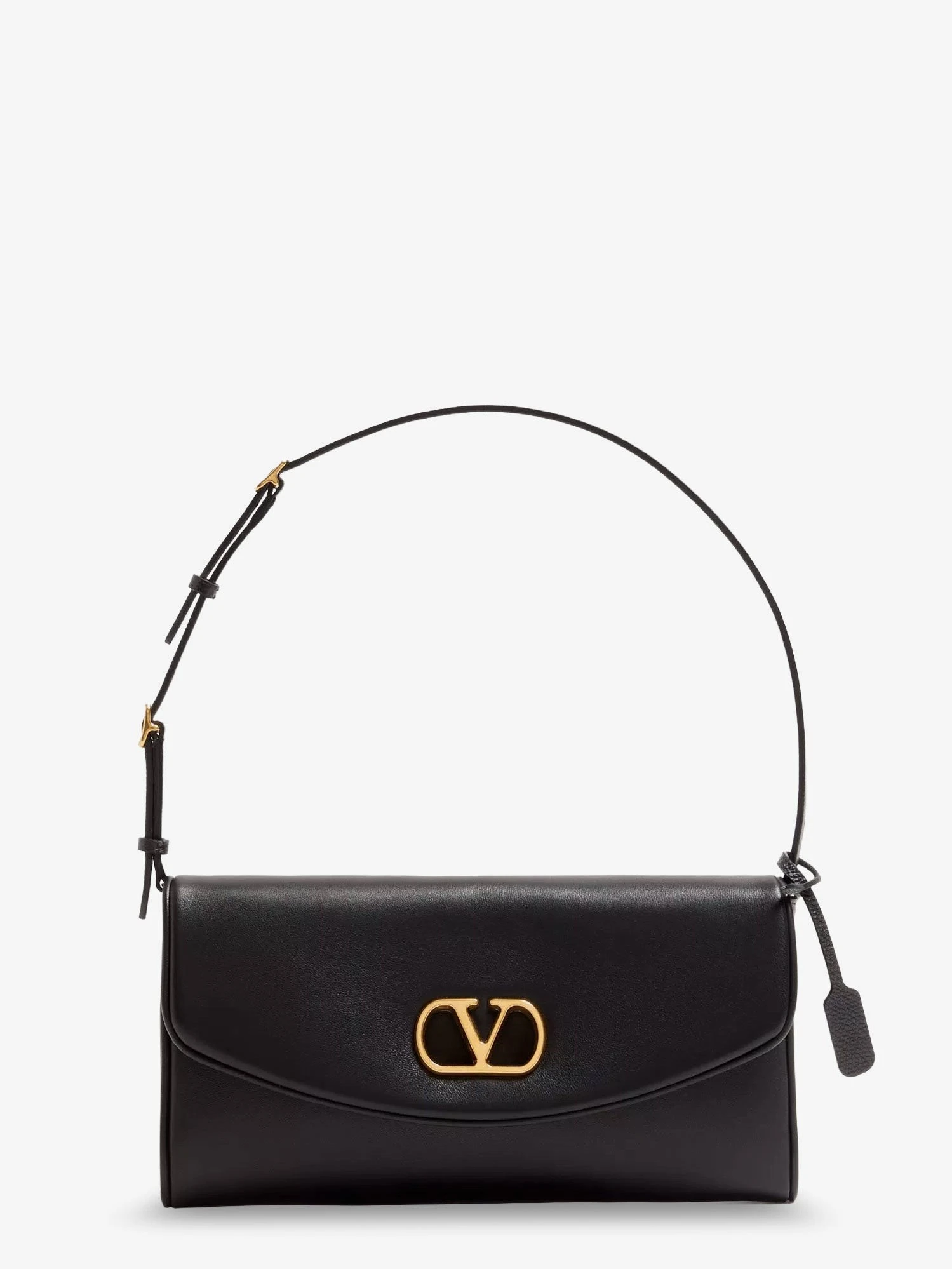 DeVain Leather Shoulder Bag with Metal VLogo Signature.webp