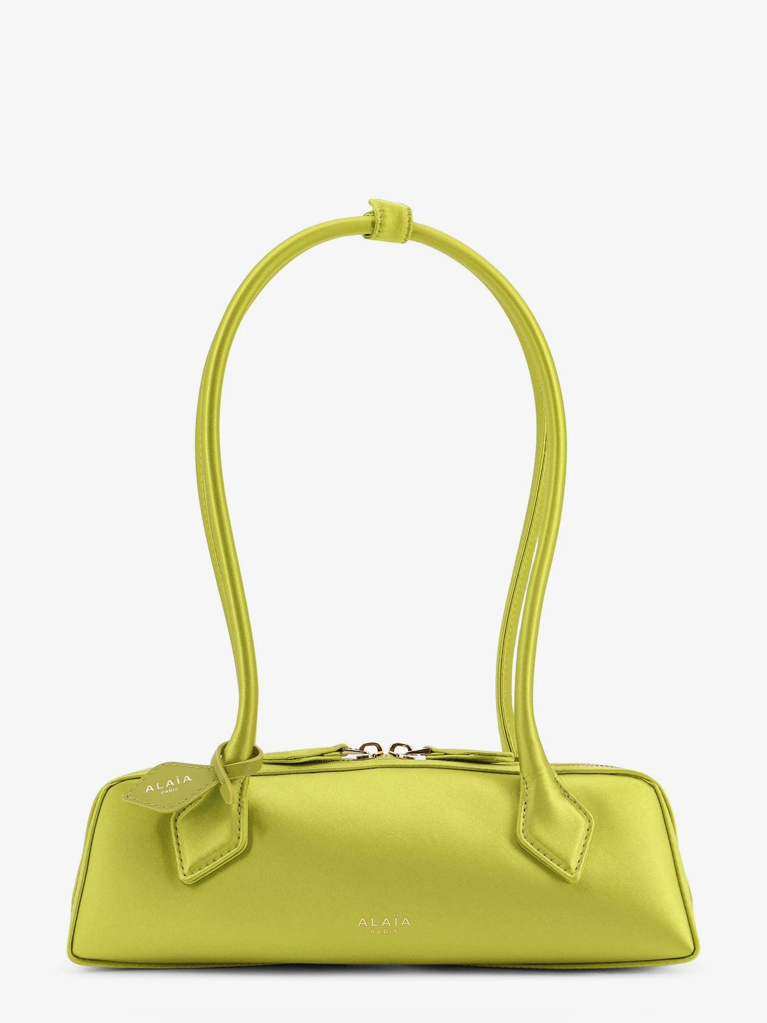 Le Teckel satin shoulder bag with front logo.webp