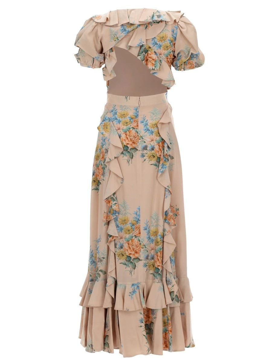 FLORAL PRINT RUCHED SILK DRESS.webp