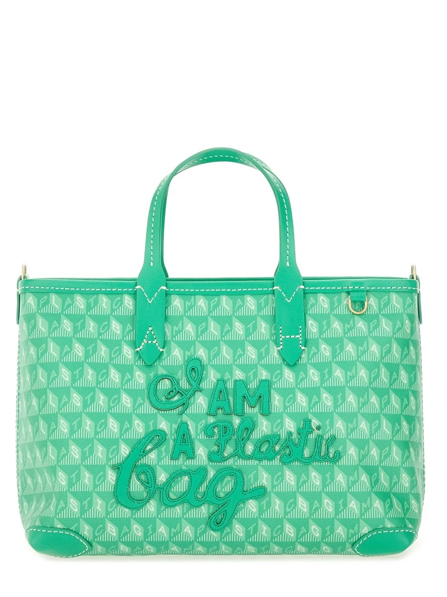 XS TOTE BAG WITH "I AM A PLASTIC BAG" PATTERN.webp