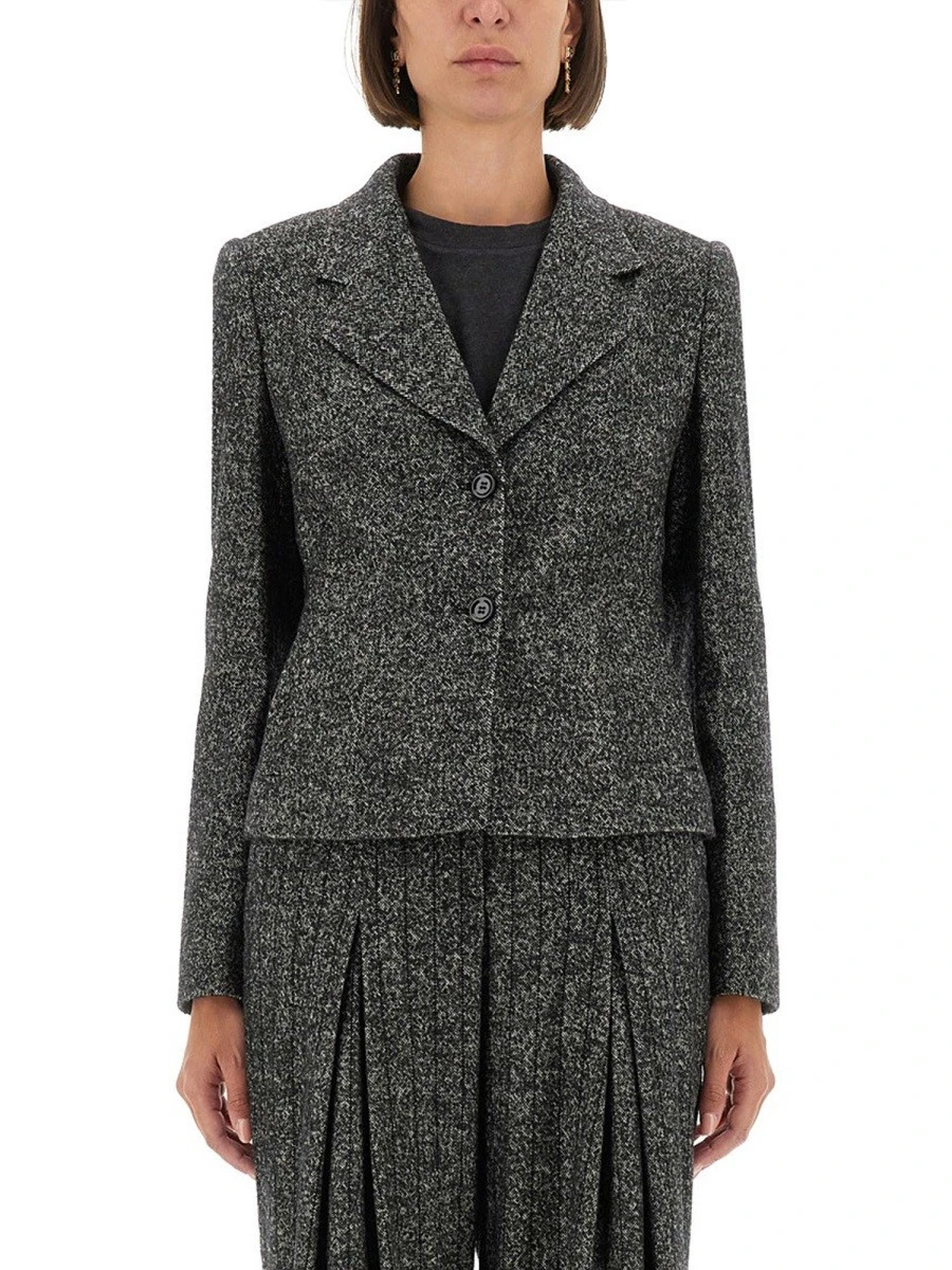 SINGLE-BREASTED JACKET IN WOOL BLEND DOT.webp