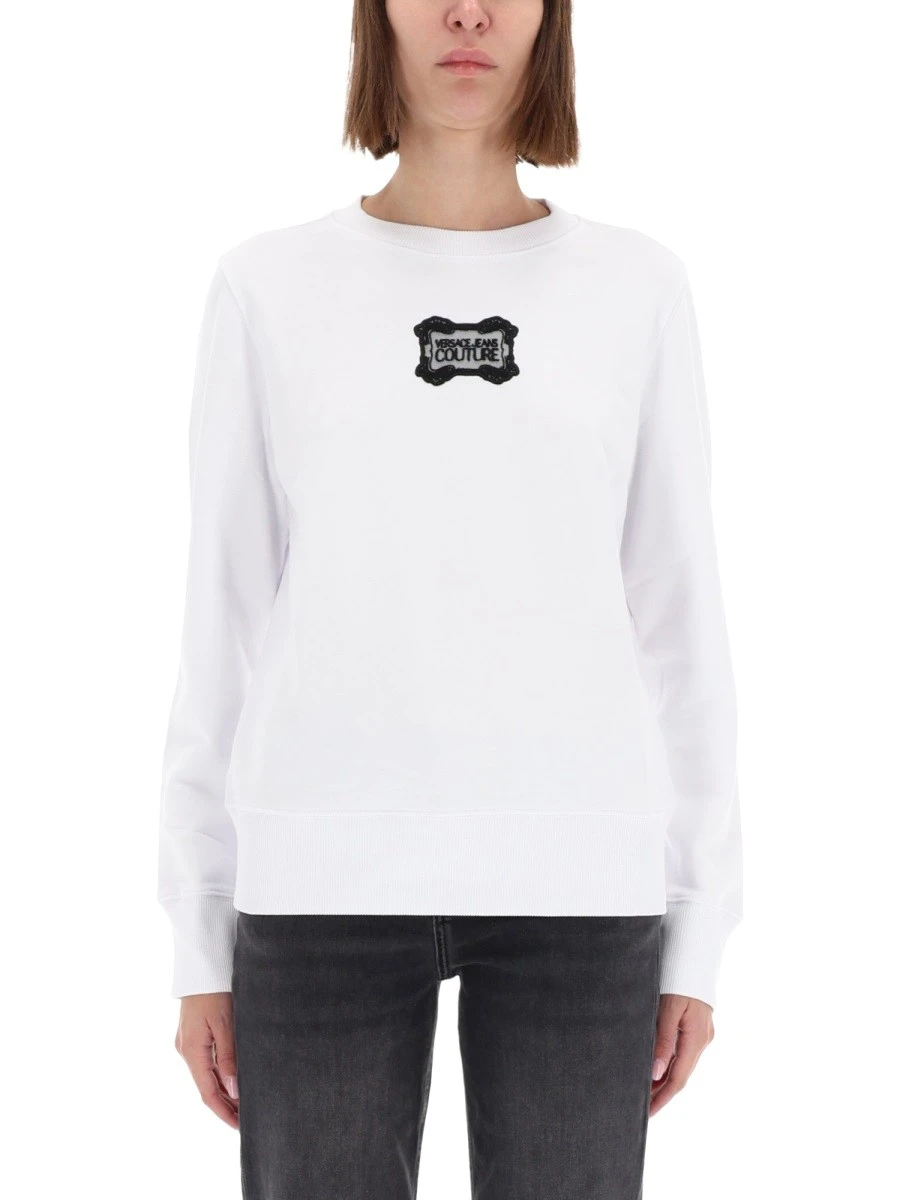 SWEATSHIRT WITH "BAROQUE" LOGO PATCH.webp