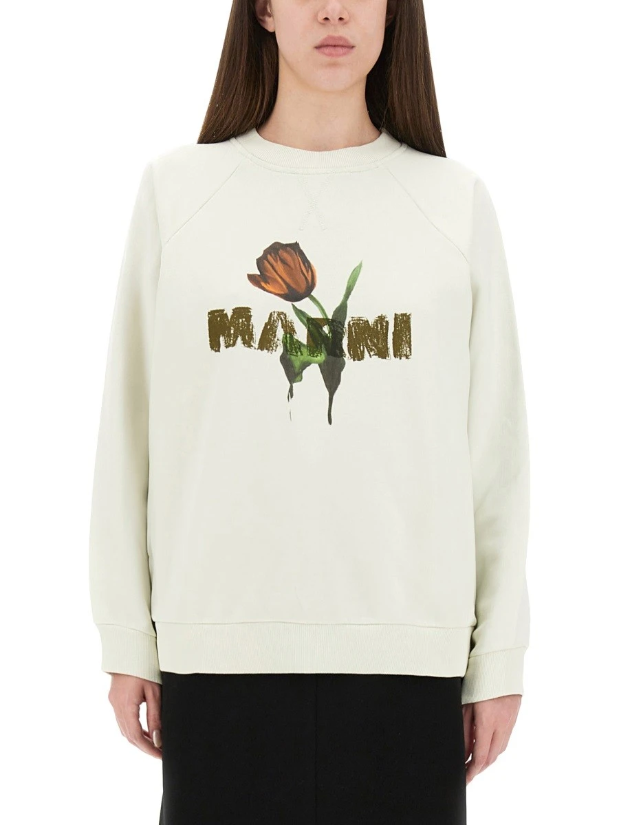 WHITE COTTON SWEATSHIRT WITH TULIP PRINT.webp