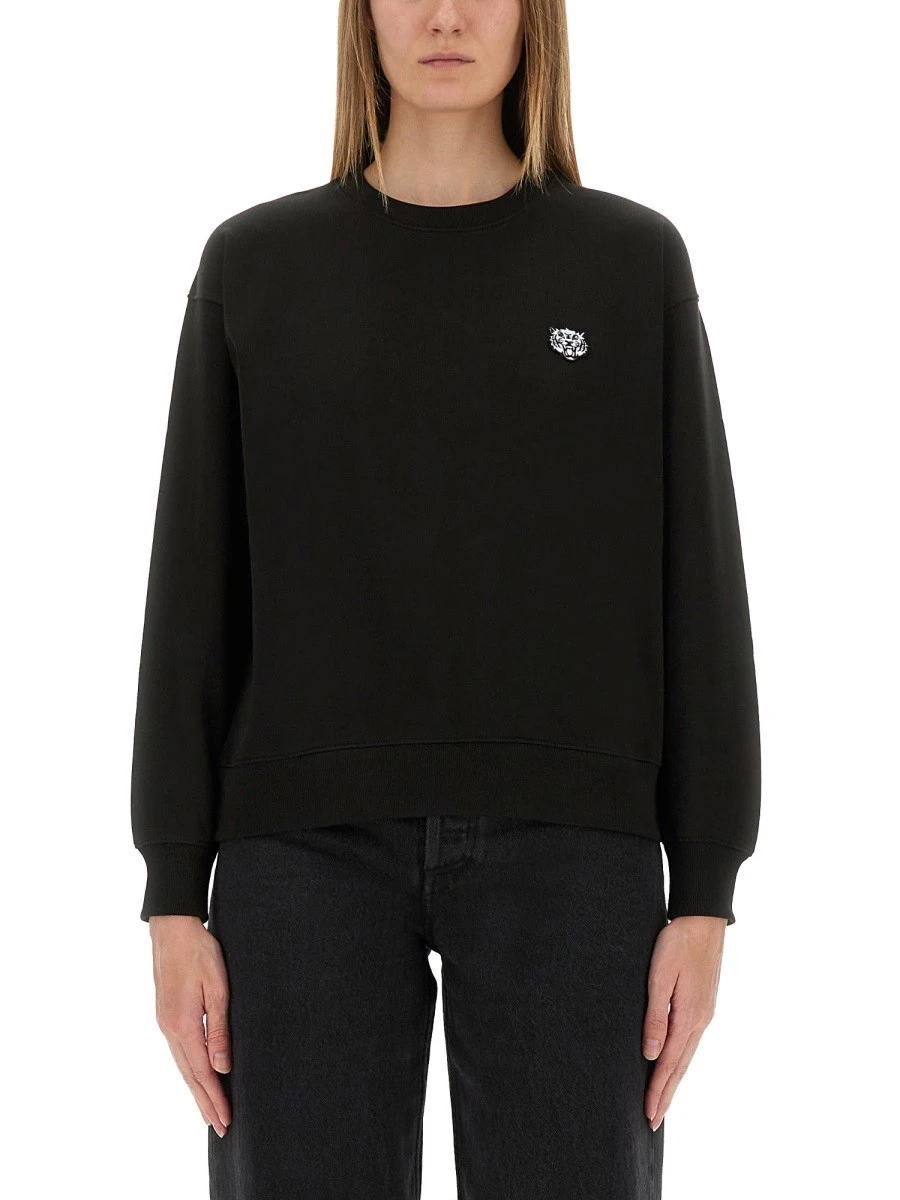 COTTON SWEATSHIRT WITH "HAPPY TIGER" PATCH.webp