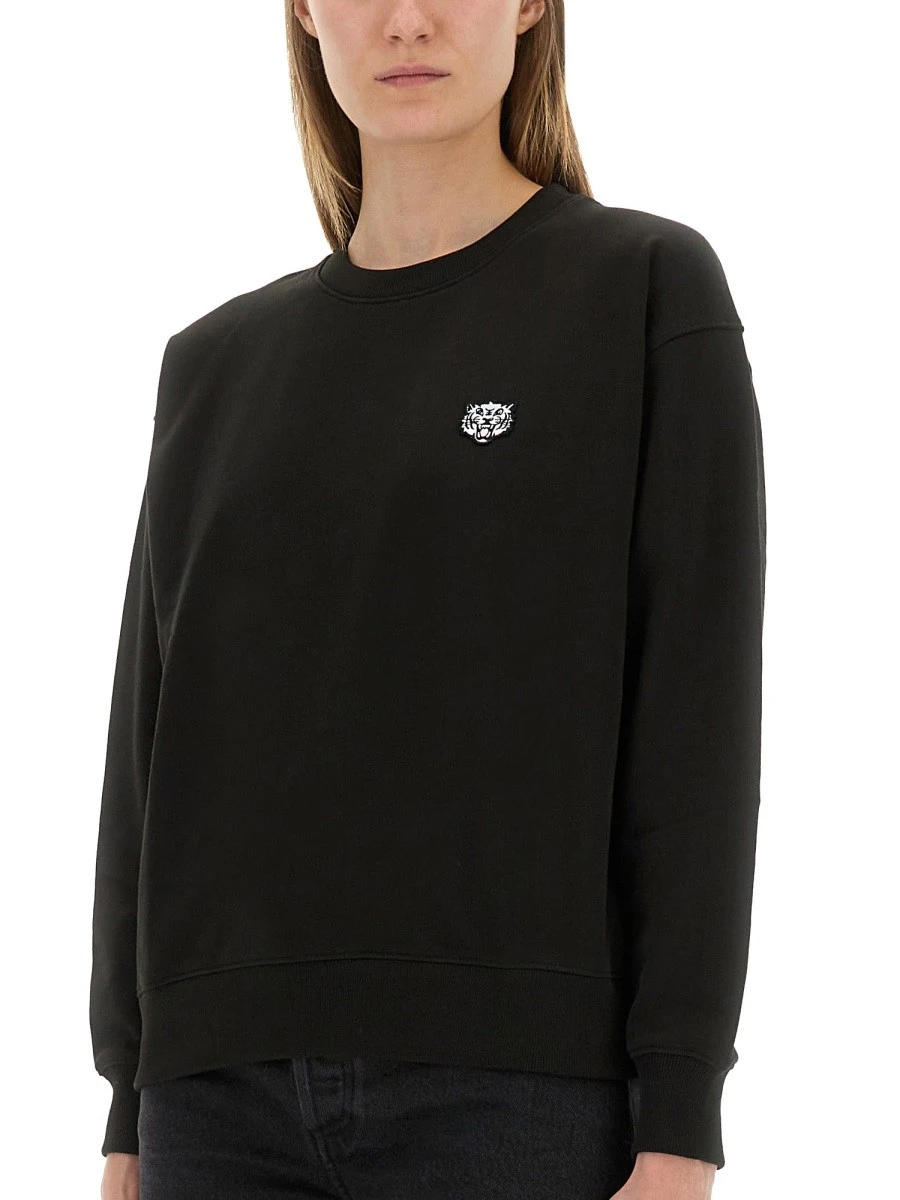 COTTON SWEATSHIRT WITH "HAPPY TIGER" PATCH.webp
