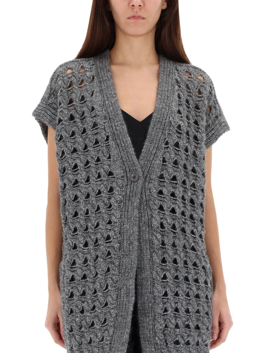 VEST WITH PERFORATED WORKMANSHIP