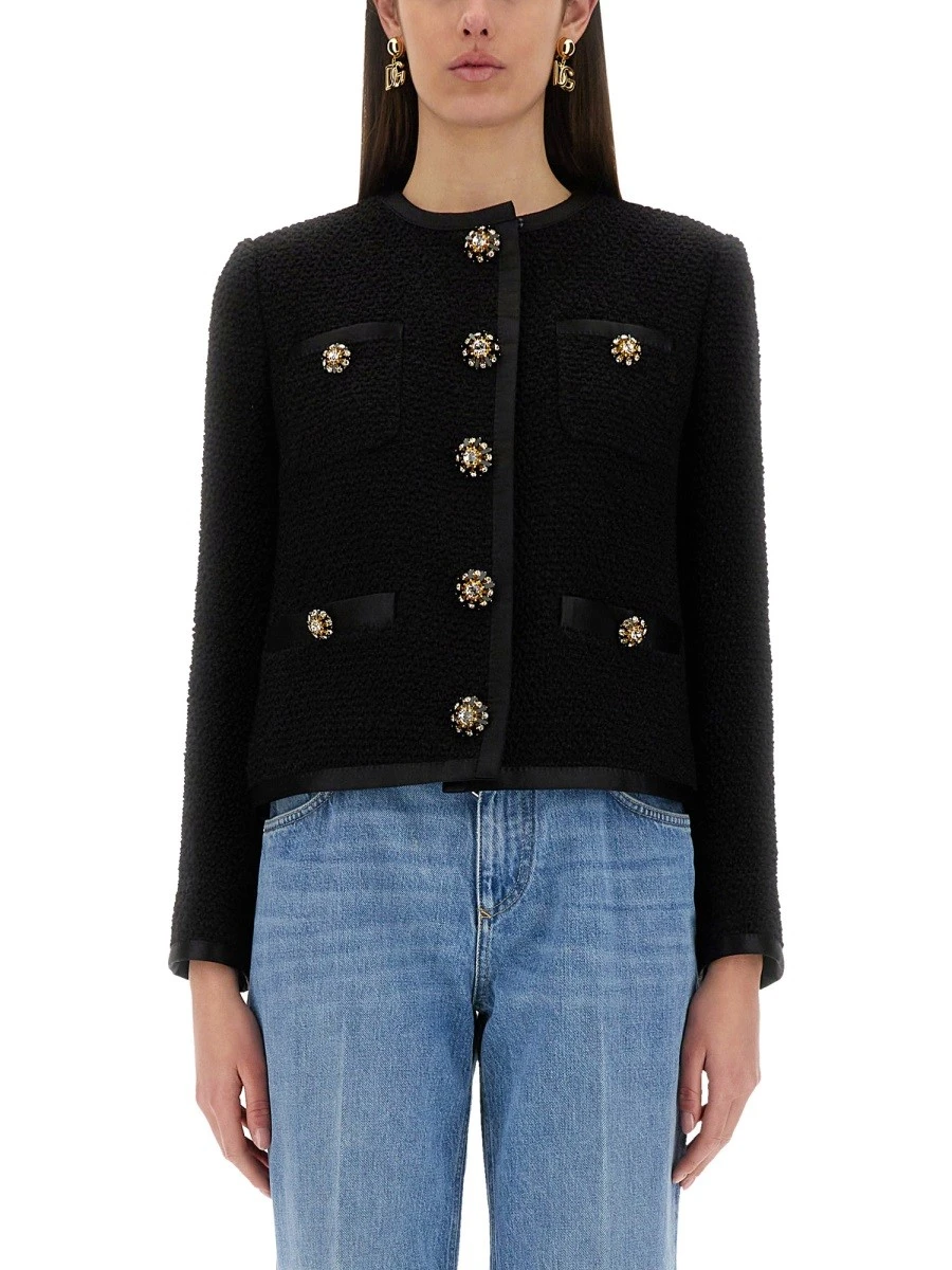 SINGLE-BREASTED TWEED BOUCLÉ SHORT JACKET.webp