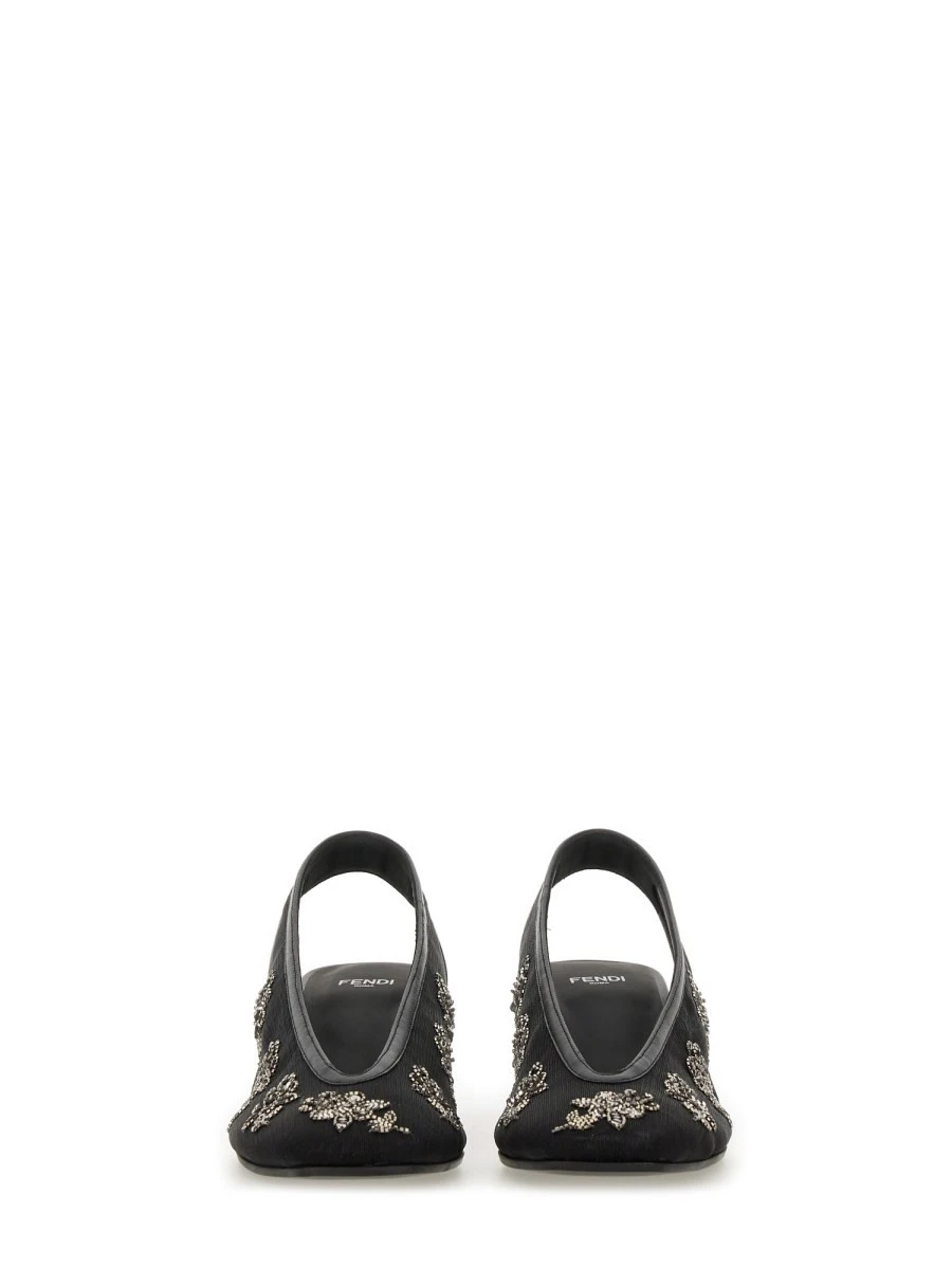 SLINGBACK WITH EMBROIDERY