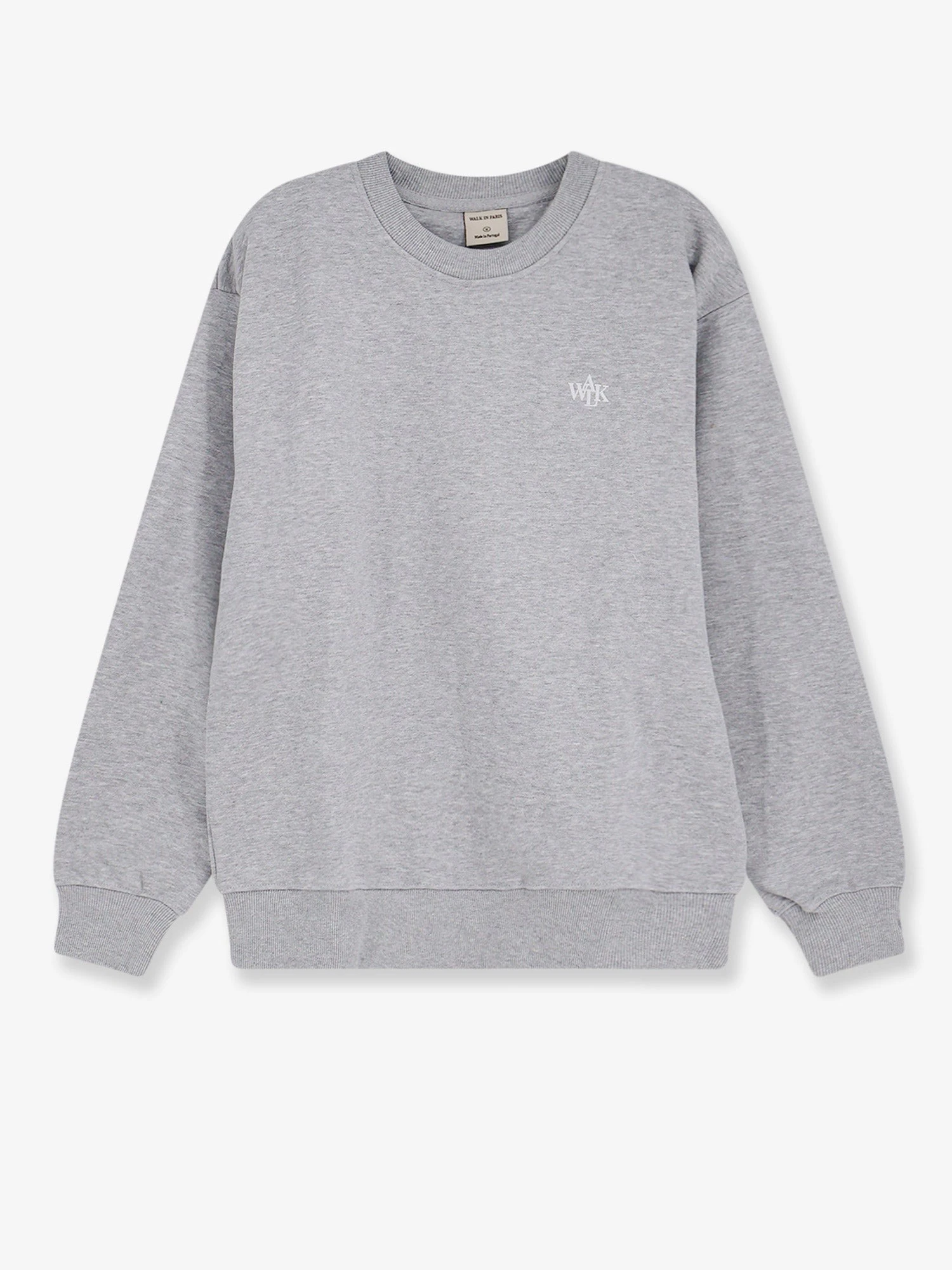 Cotton sweatshirt with front embroidered logo.webp