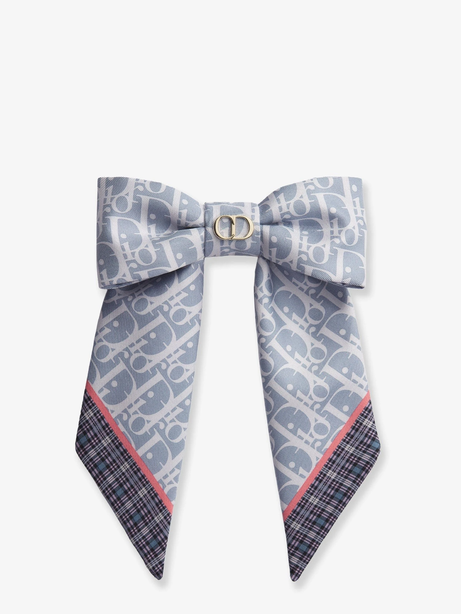 Dior Twist Infini Tartan print silk hair clip.webp