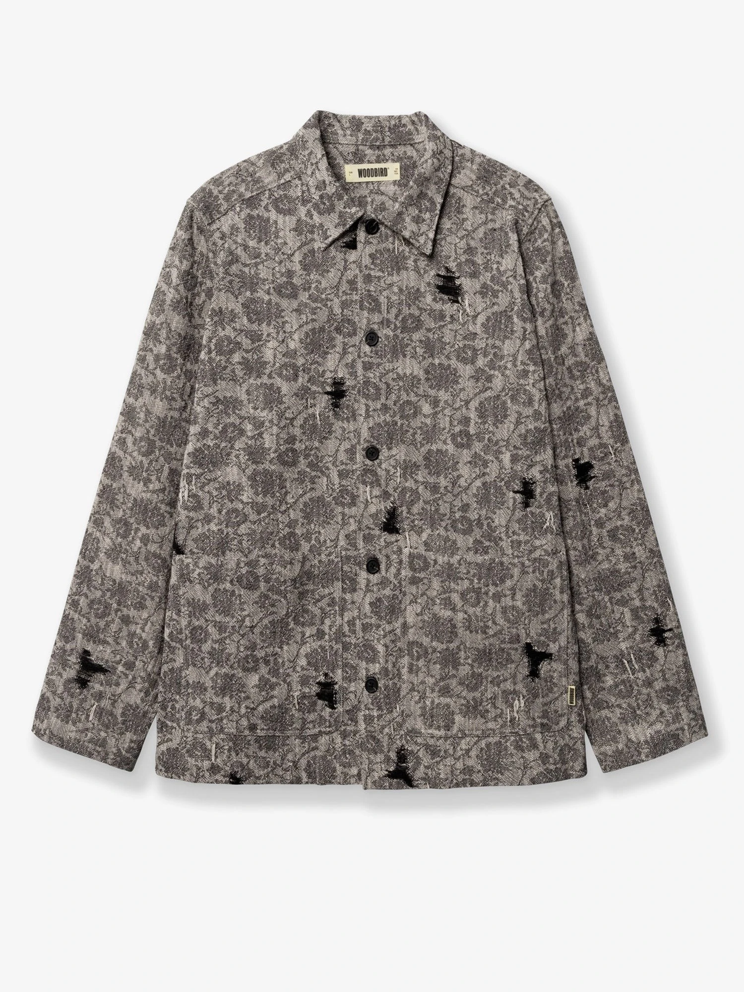 Shirt jacket with melange inlay.webp