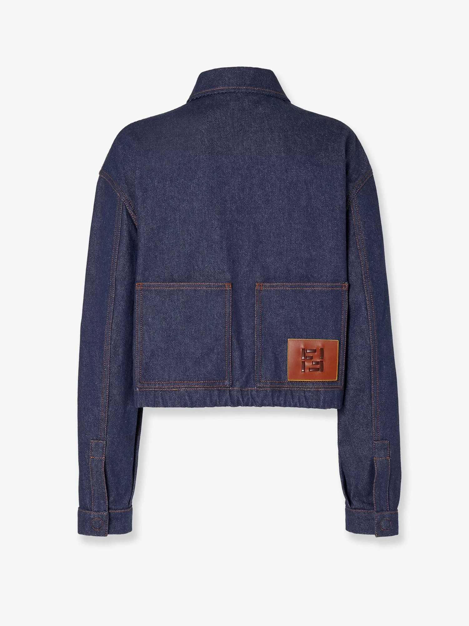 Denim jacket with front embroidered logo.webp