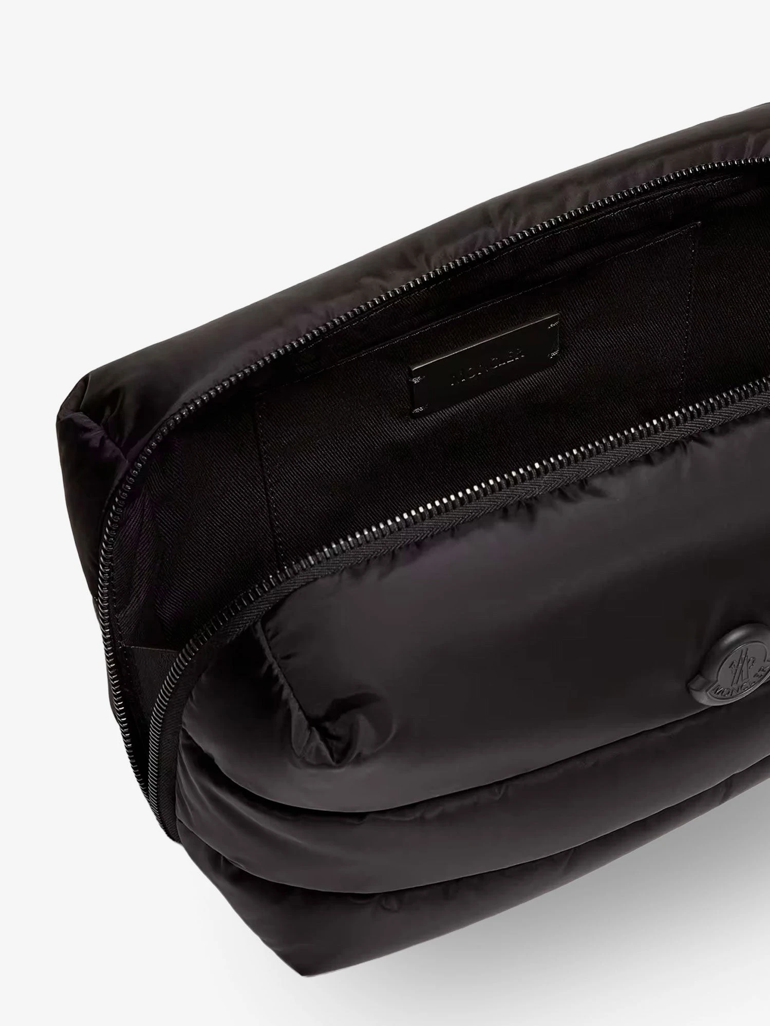 Nylon Caradoc beauty case with metal logo.webp