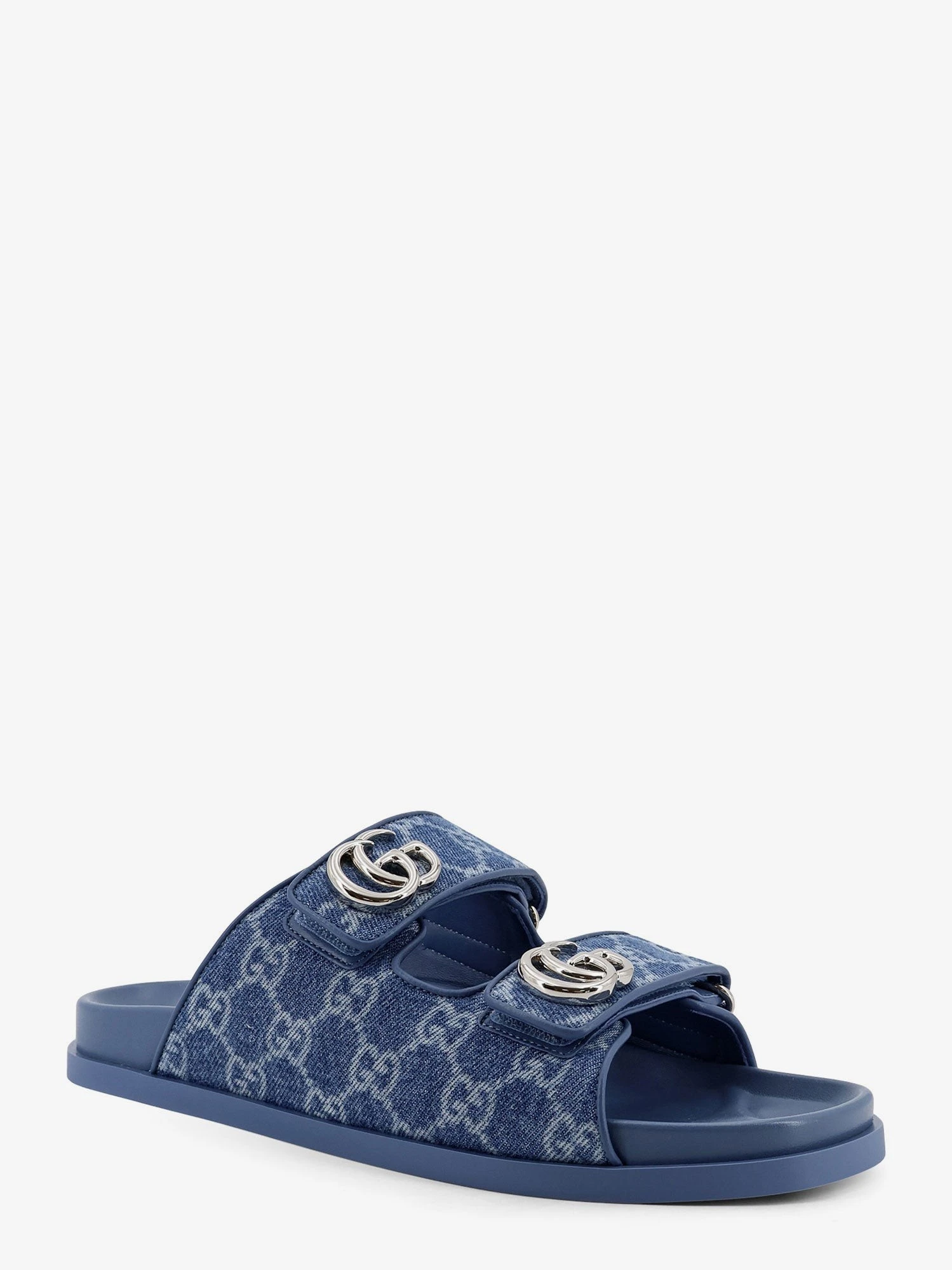 Laser GG denim sandals with all-over GG motif.webp