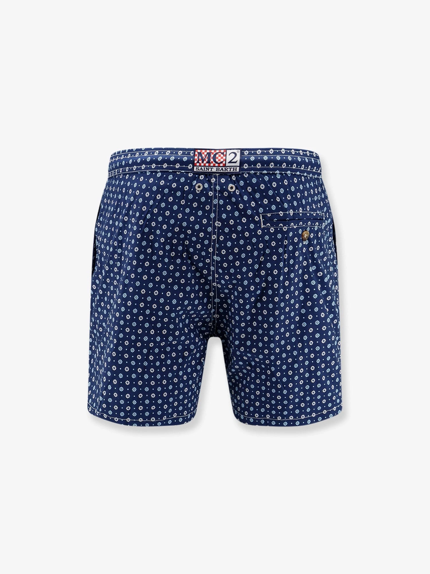 Nylon swim shorts with all-over micro pattern.webp