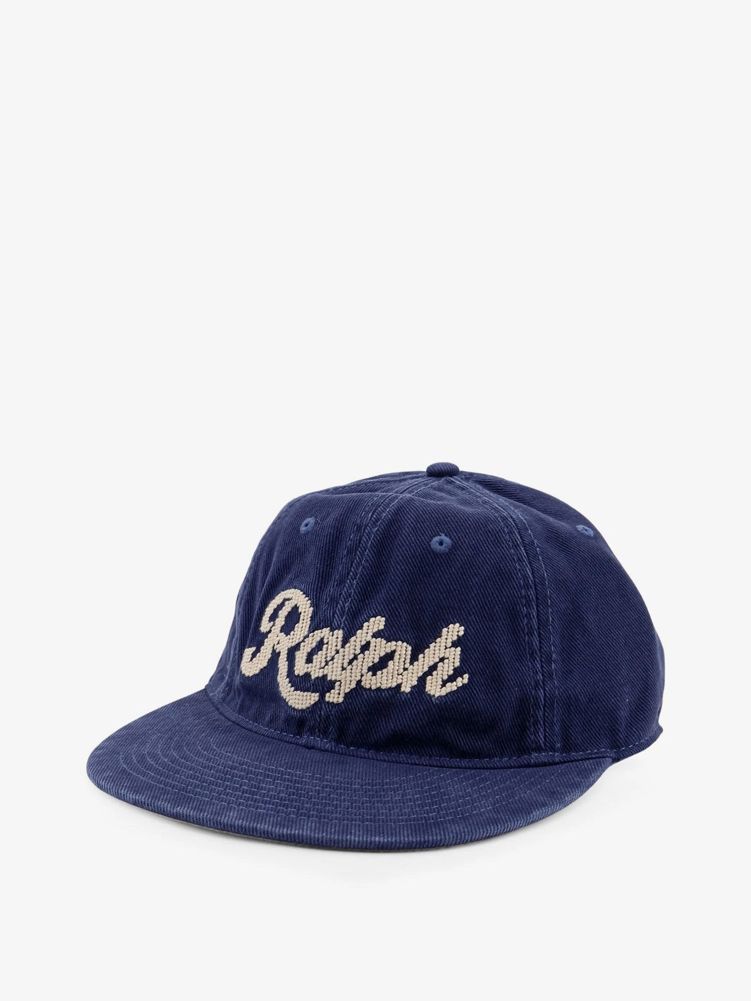 Denim hat with logo on the front.webp