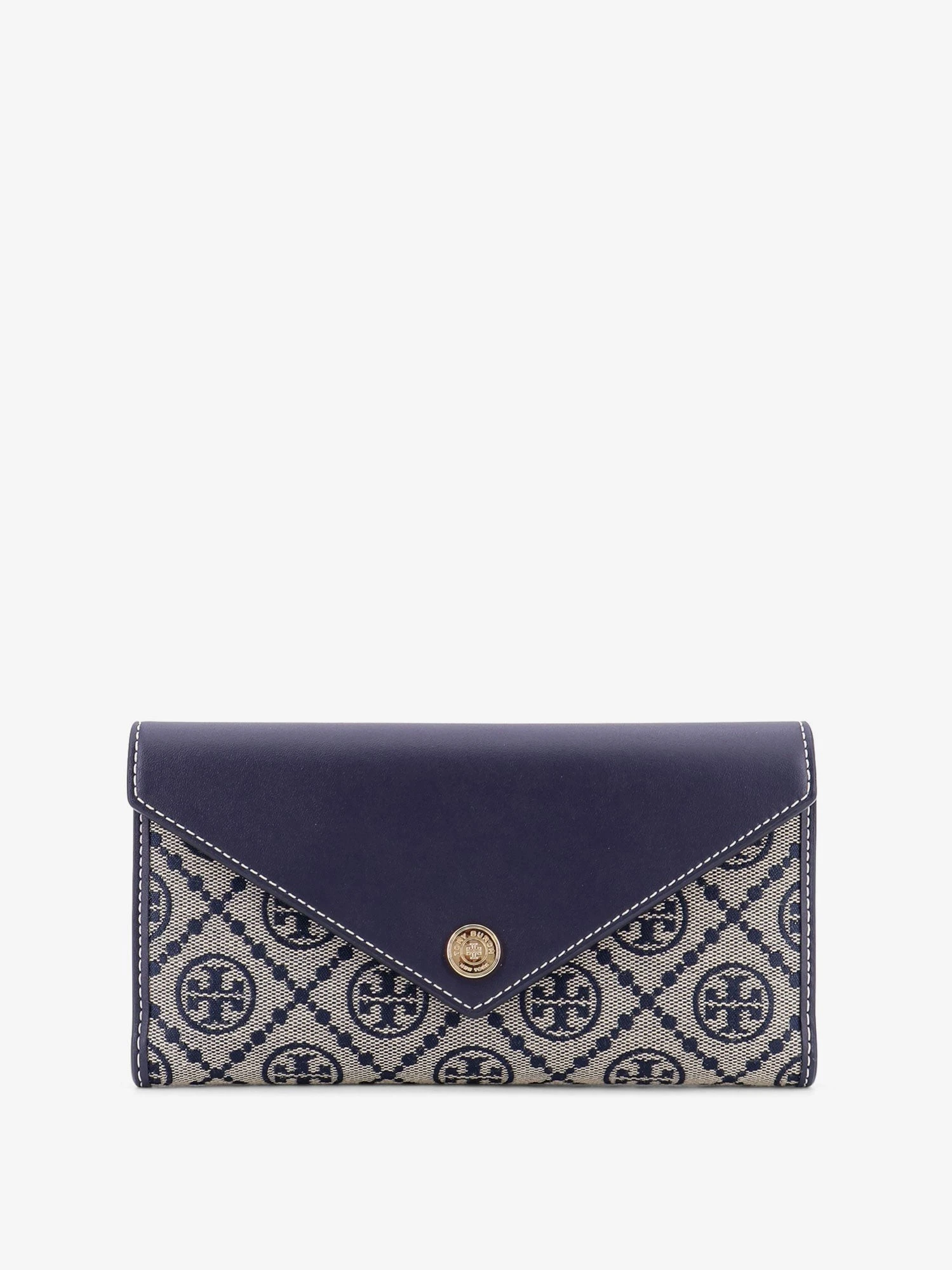 Leather and T monogram fabric wallet.webp