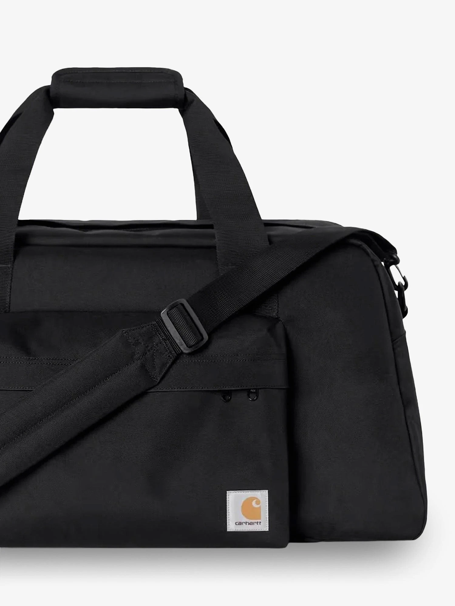 Carhartt nylon Duffle Bag with logo patch on the bottom.webp