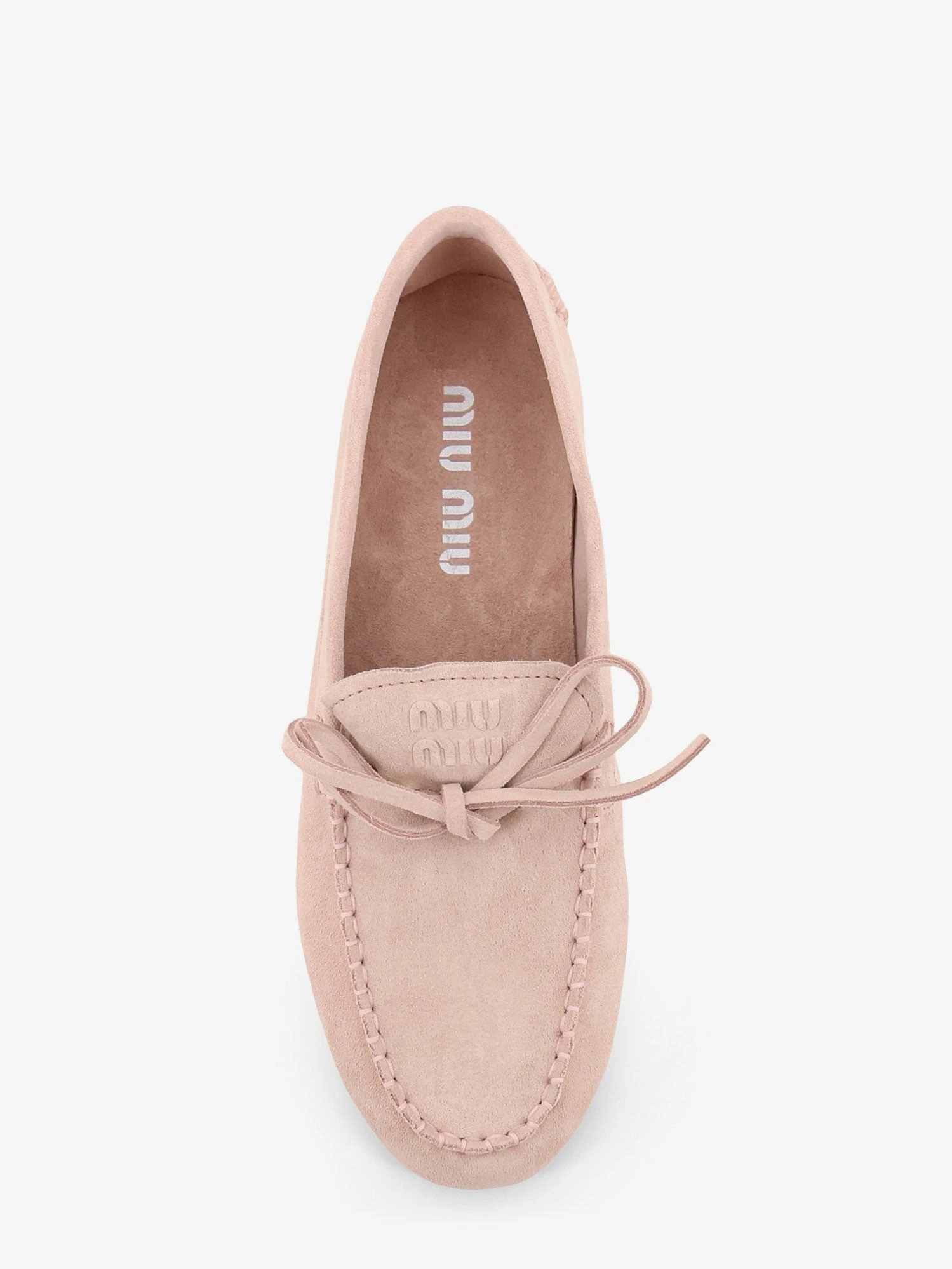 Suede loafer with frontal logo.webp