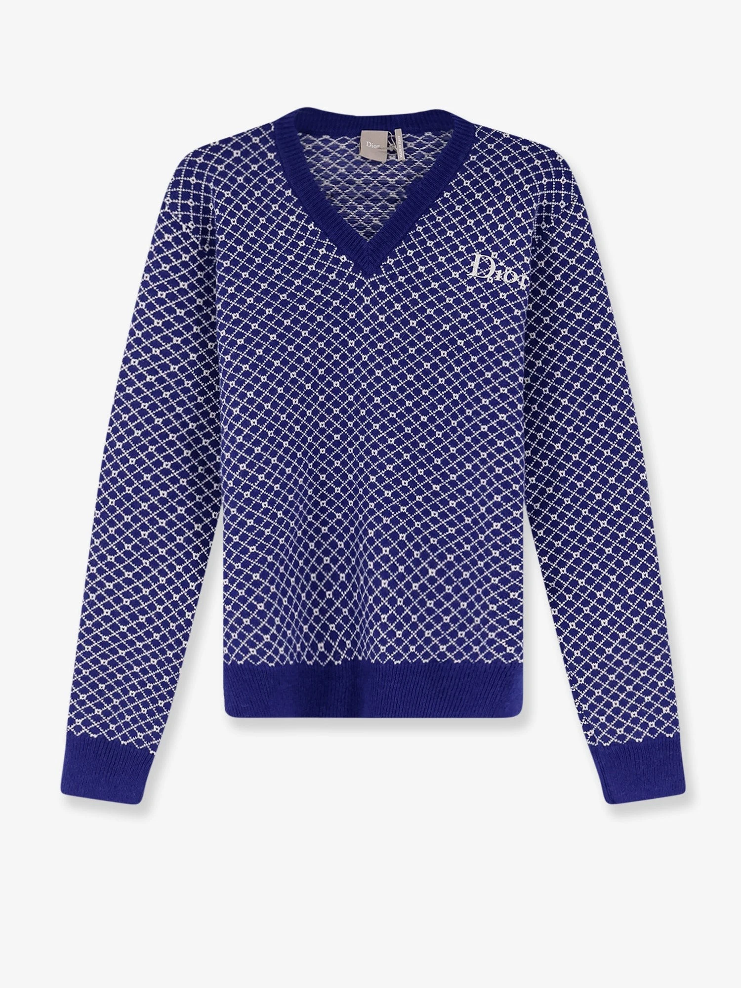 Wool sweater with bicolor pattern.webp