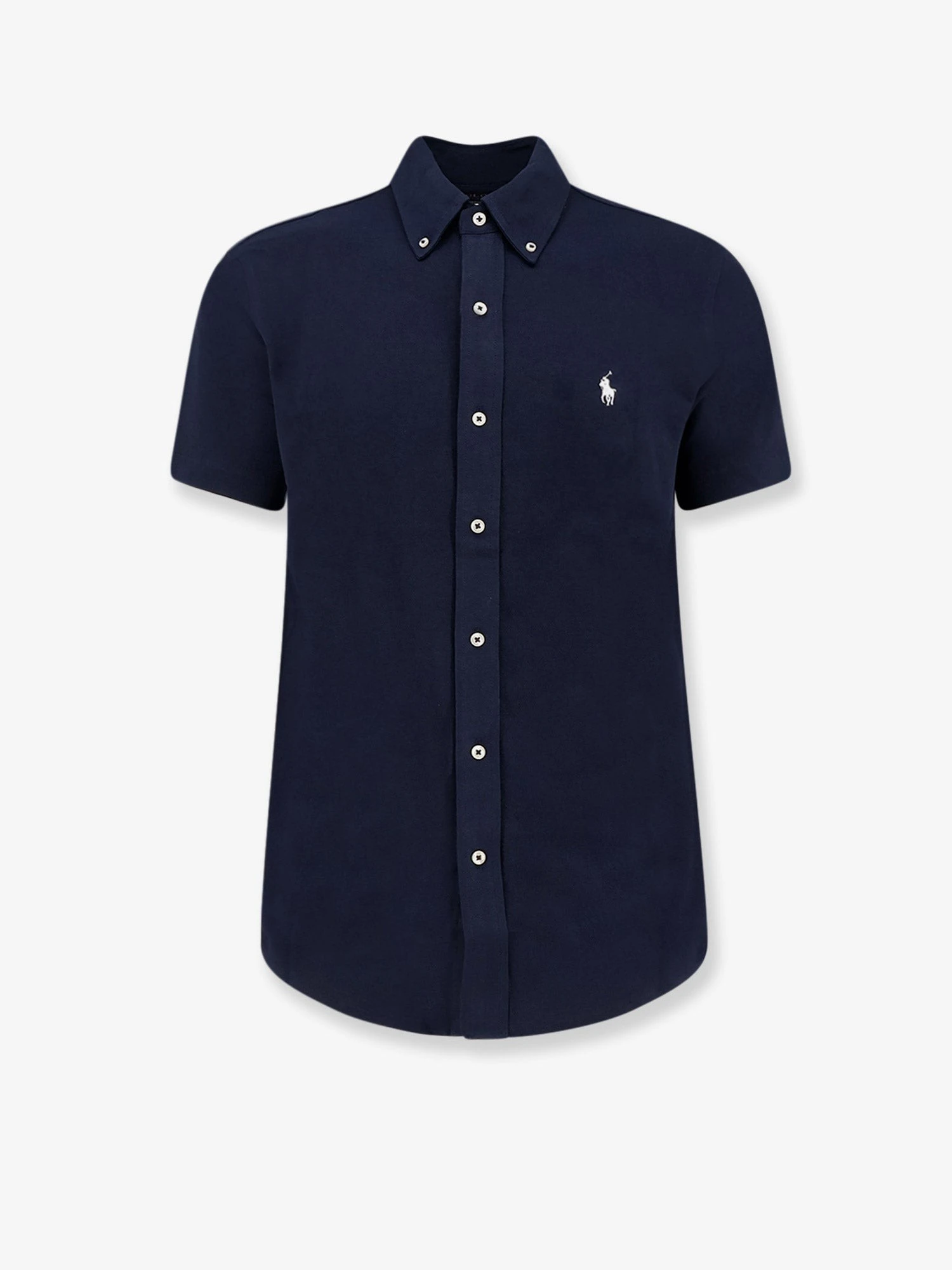 Cotton shirt with front embroidered logo.webp