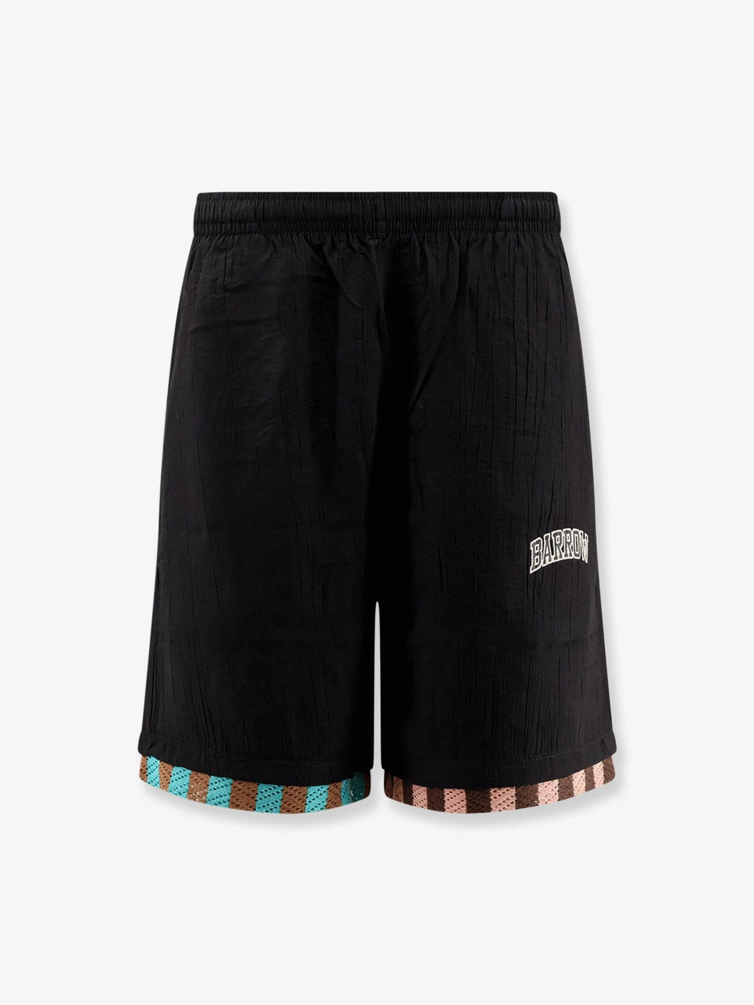 Viscose blend Bermuda shorts with logo print.webp
